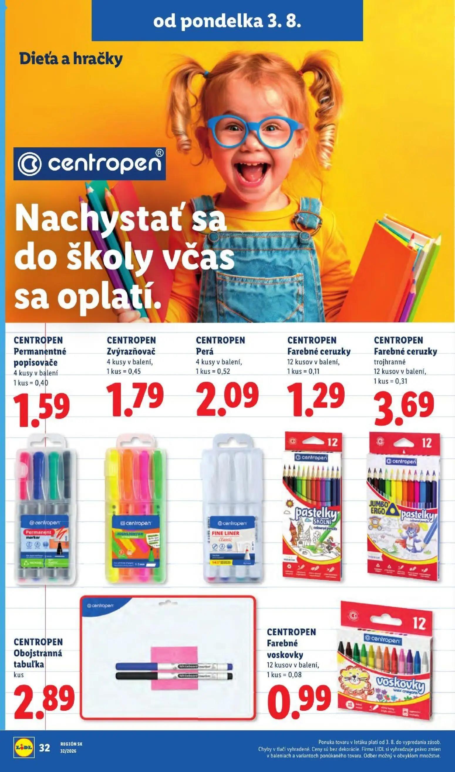 Lidl leták, strana 48 z 95 — Permanentné popisovače, Zvýrazňovač, Perá