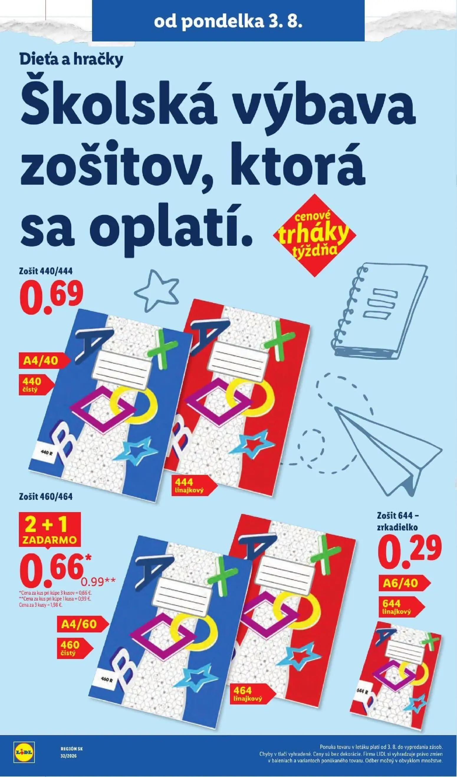 Lidl leták, strana 50 z 95 — Zošit 460/464, Zošit 440/444, Zošit 644 - zrkadielko