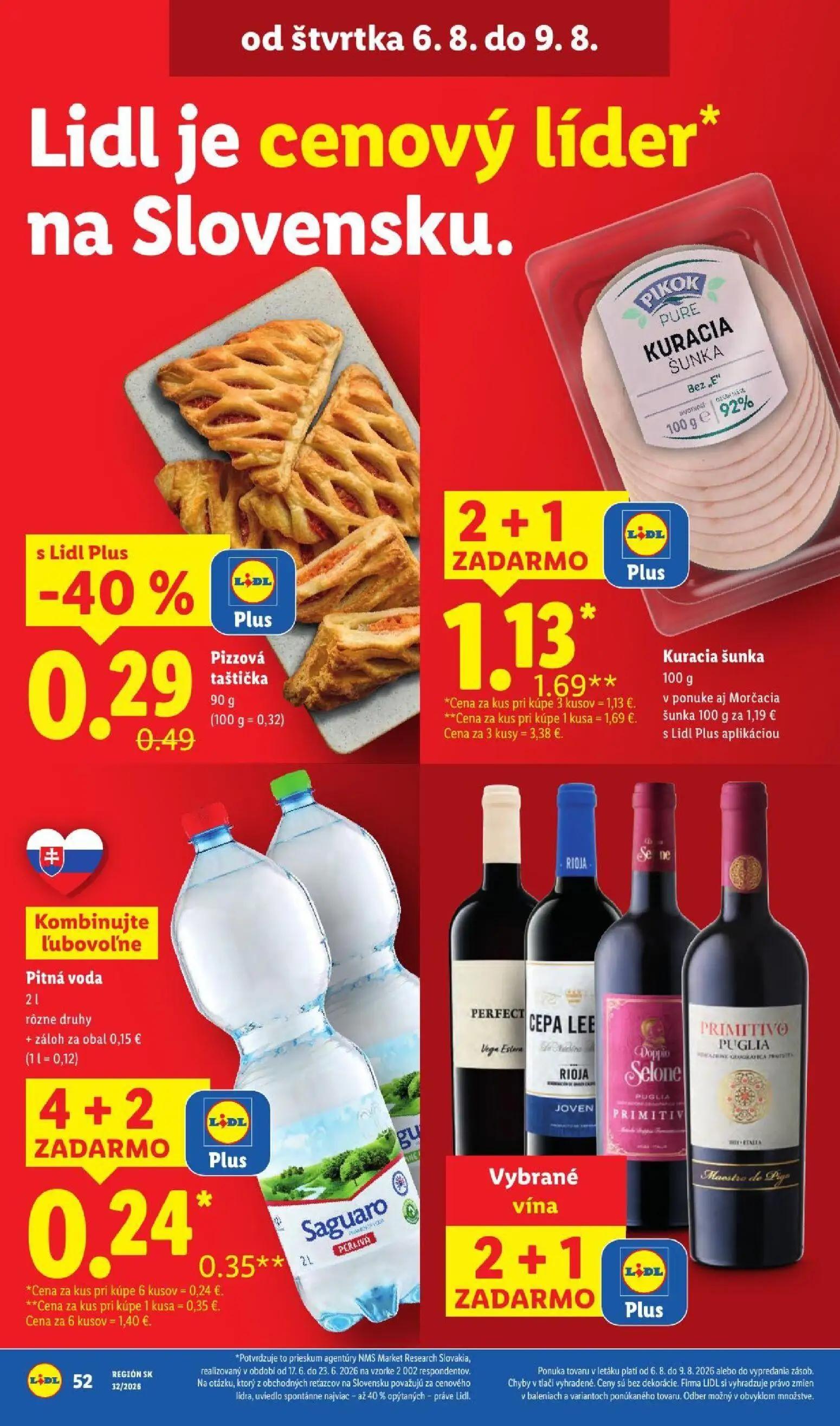 Lidl leták, strana 65 z 95 — Pizzová taštička, Pitná voda