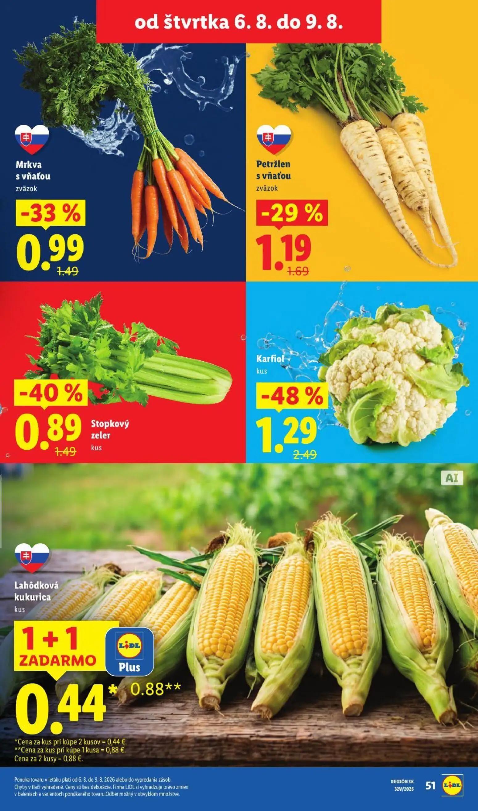 Lidl leták, strana 67 z 95 — Karfiol, Stopkový zeler, Mrkva s vňaťou