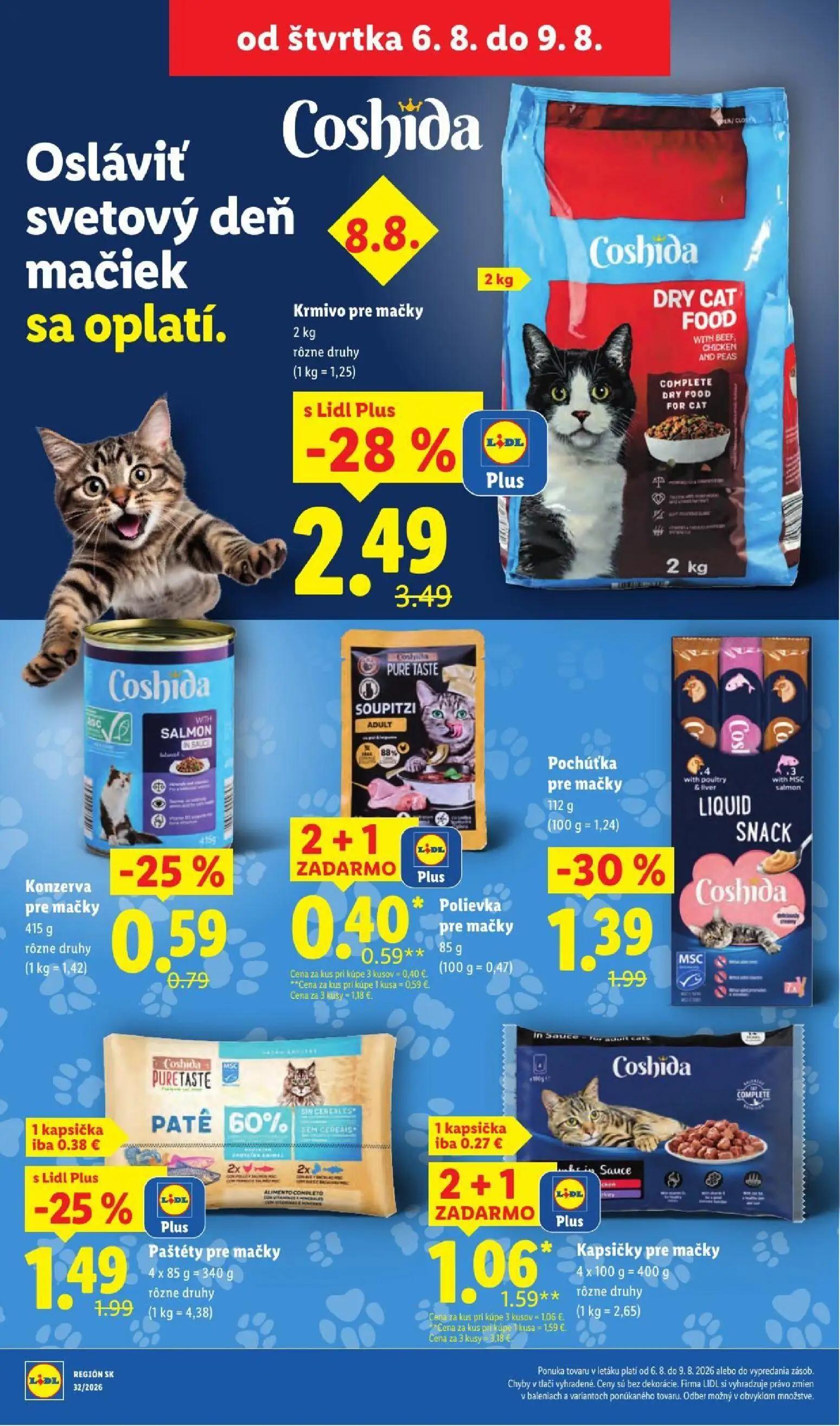 Lidl leták, strana 81 z 95 — Krmivo pre mačky, Pochúťka pre mačky, Kapsičky pre mačky