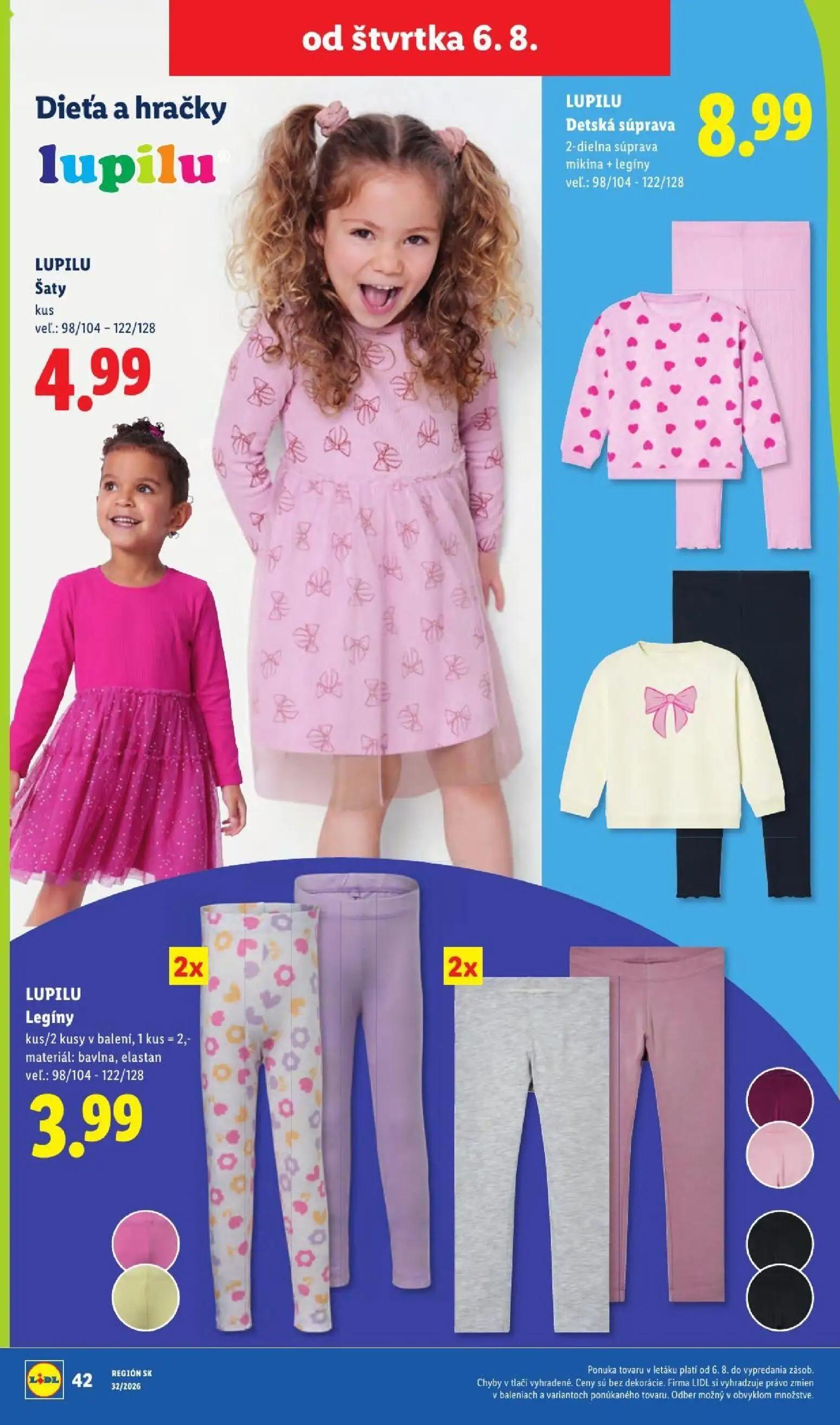 Lidl leták, strana 84 z 95 — Šaty, Detská súprava, Legíny