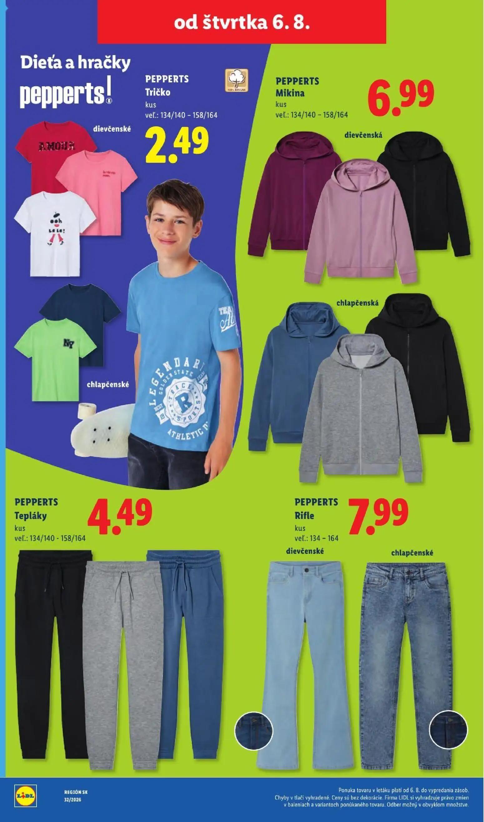 Lidl leták, strana 86 z 95 — PEPPERTS Tričko, PEPPERTS Mikina, PEPPERTS Tepláky