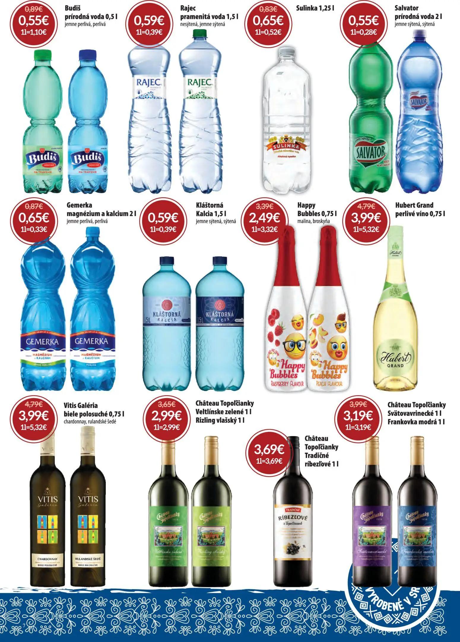 Nitrazdroj leták, strana 7 z 32 — Happy Bubbles, Hubert Grand perlivé víno, Vitis Galéria biele polosuché chardonnay, ruland…