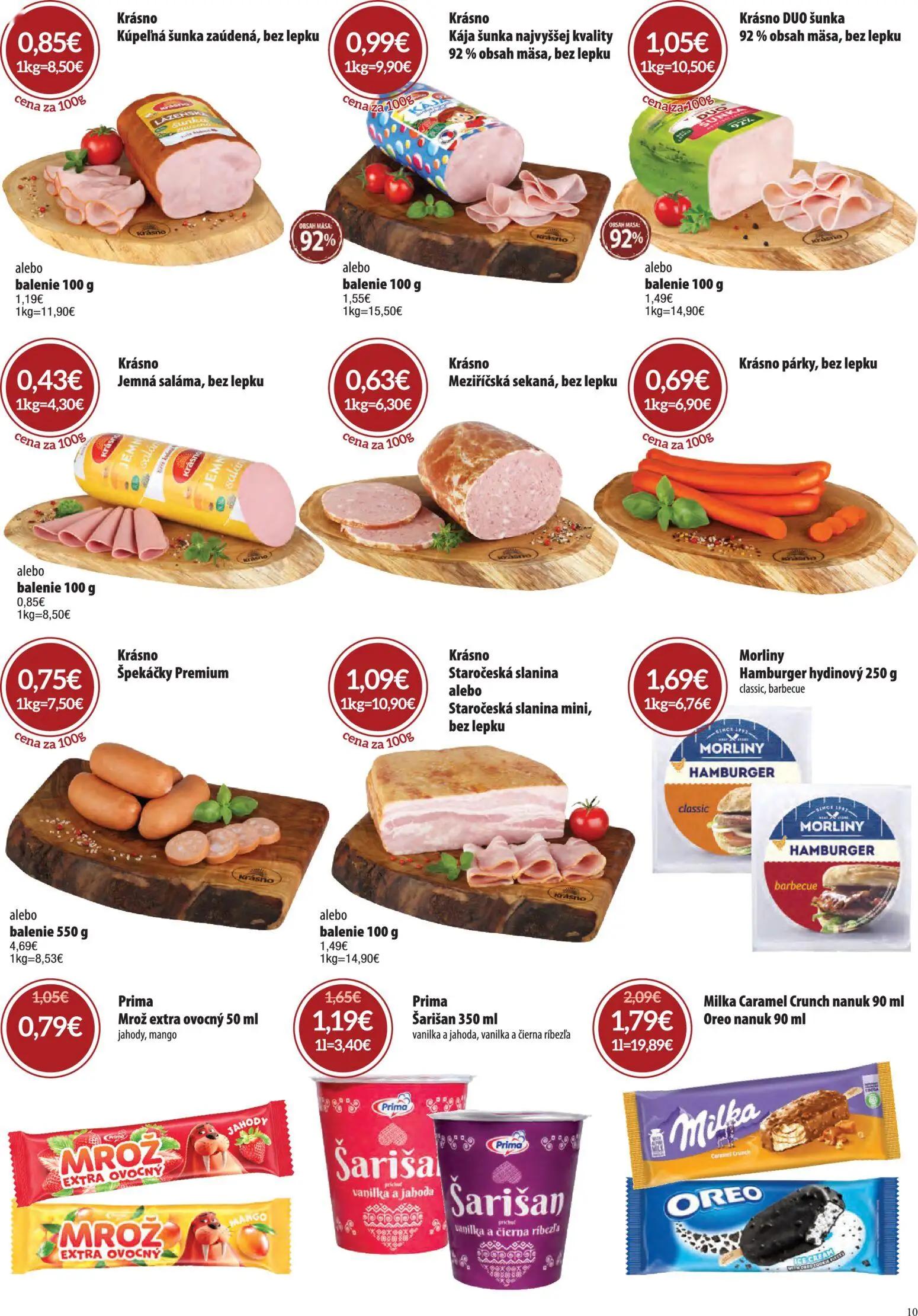 Nitrazdroj leták, strana 10 z 32 — Šarišan, Milka Caramel Crunch nanuk, Mrož extra ovocný
