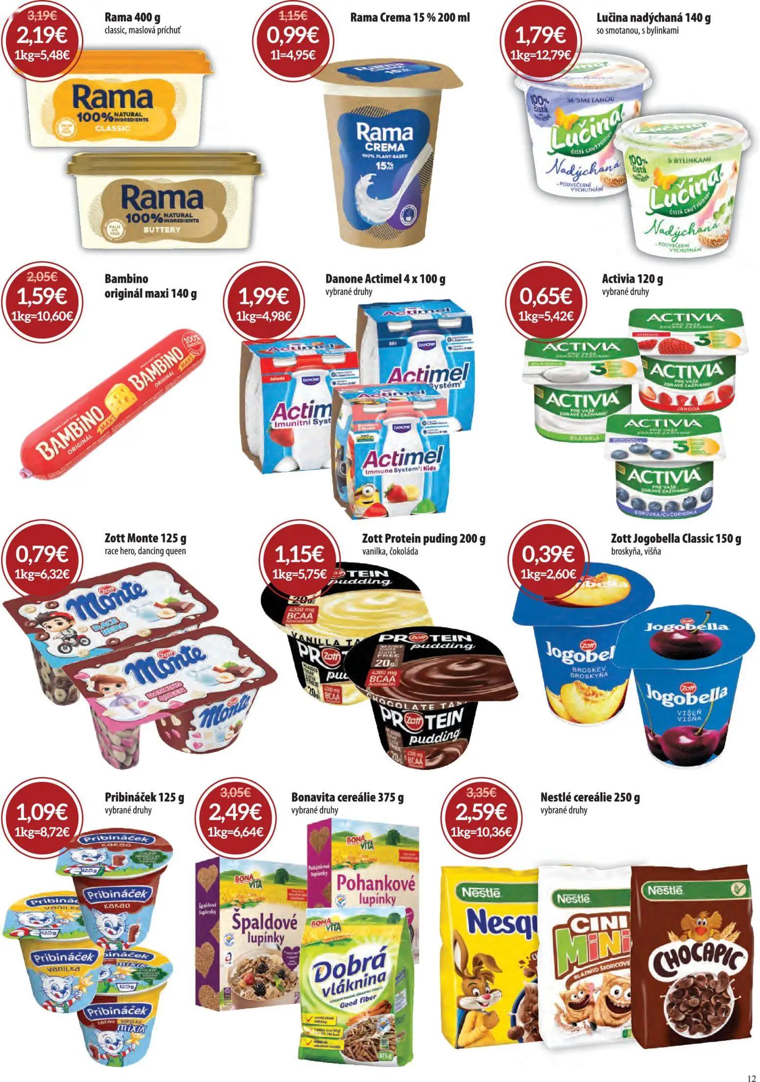 Nitrazdroj leták, strana 12 z 32 — Rama 400 g, Nestlé cereálie 250 g, Bonavita cereálie 375 g