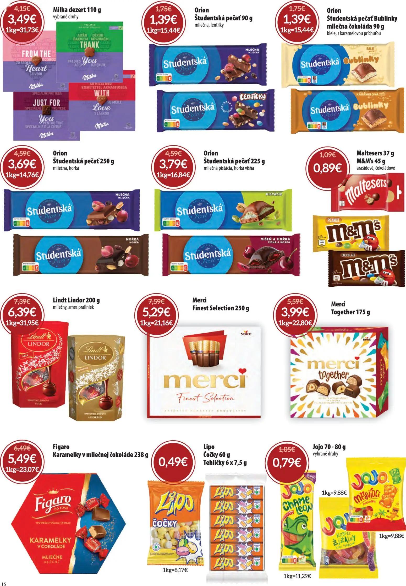 Nitrazdroj leták, strana 15 z 32 — Merci Finest Selection, Merci Together, Lindt Lindor