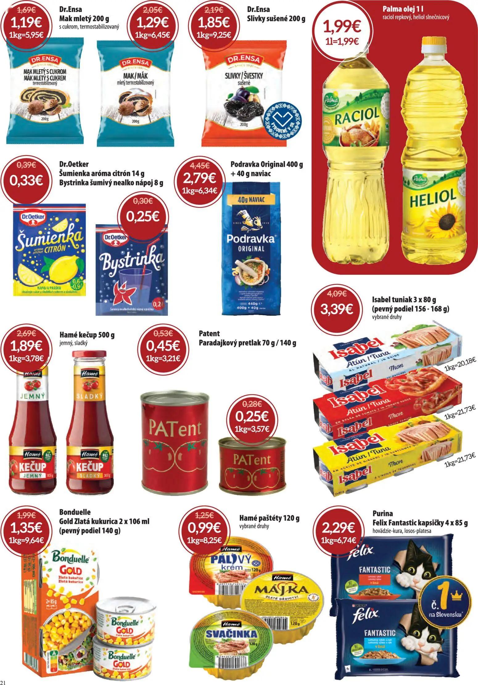 Nitrazdroj leták, strana 21 z 32 — Podravka Original, Hamé kečup jemný, sladký, Mak mletý