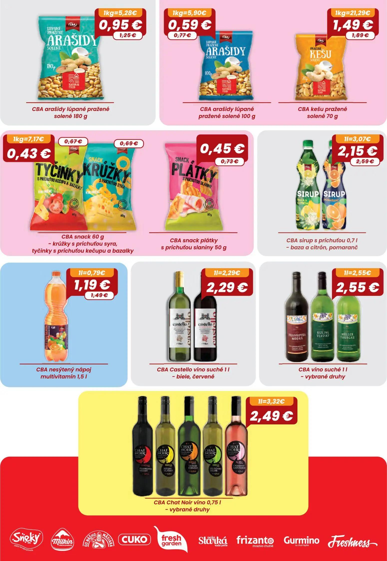 Nitrazdroj leták, strana 29 z 32 — CBA sirup s príchuťou baza a citrón, CBA sirup s príchuťou pomaranč, CBA kešu pražené sol…