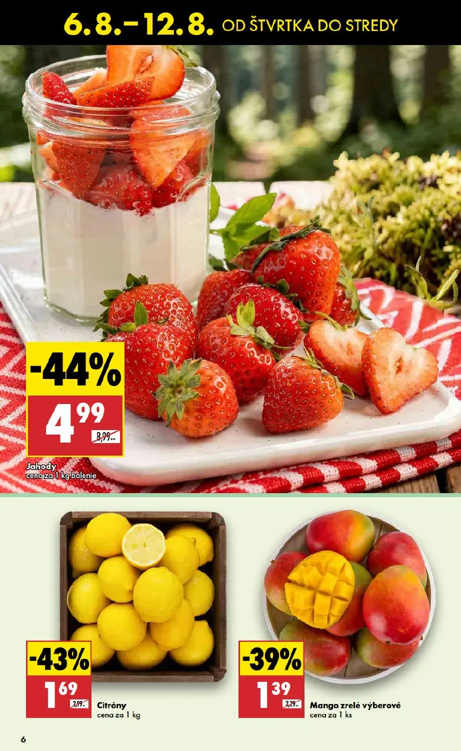 Biedronka leták, strana 6 z 48 — Jahody, Citróny, Mango zrelé výberové
