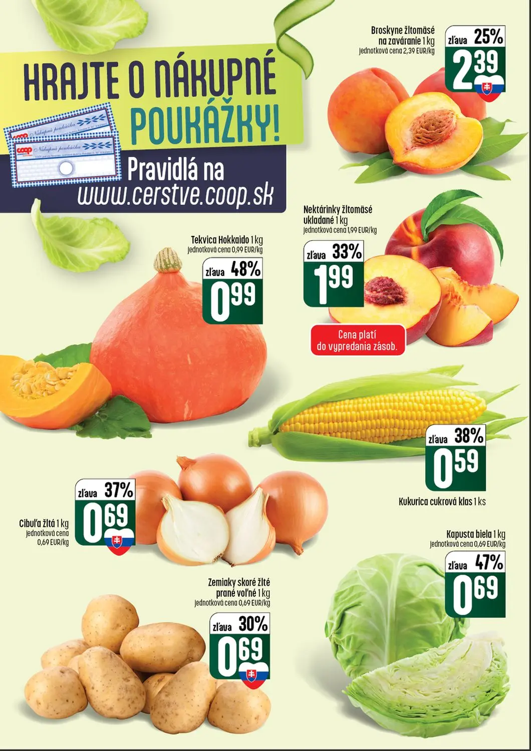 Coop Tempo leták, strana 6 z 56 — Broskyne žltomäsé na zaváranie, Nektárinky žltomäsé ukladané, Tekvica Hokkaido