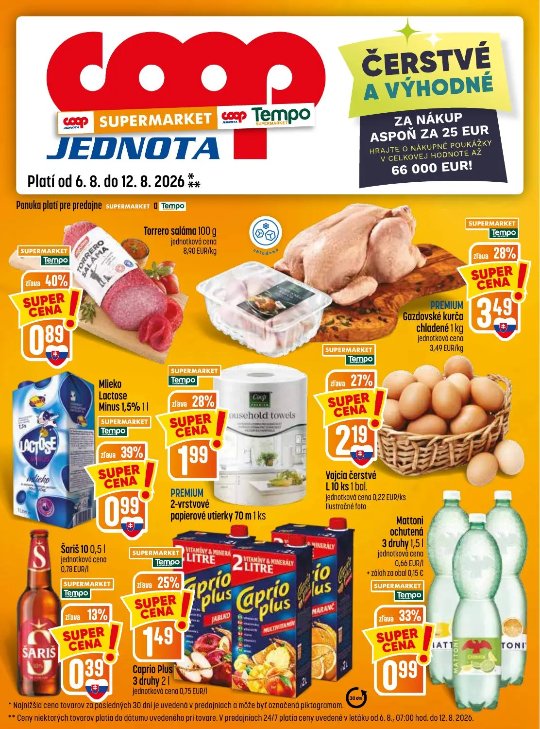 Coop Jednota leták, strana 13 z 28 — Gazdovské kurča chladené, Mlieko Lactose Minus, Šariš 10