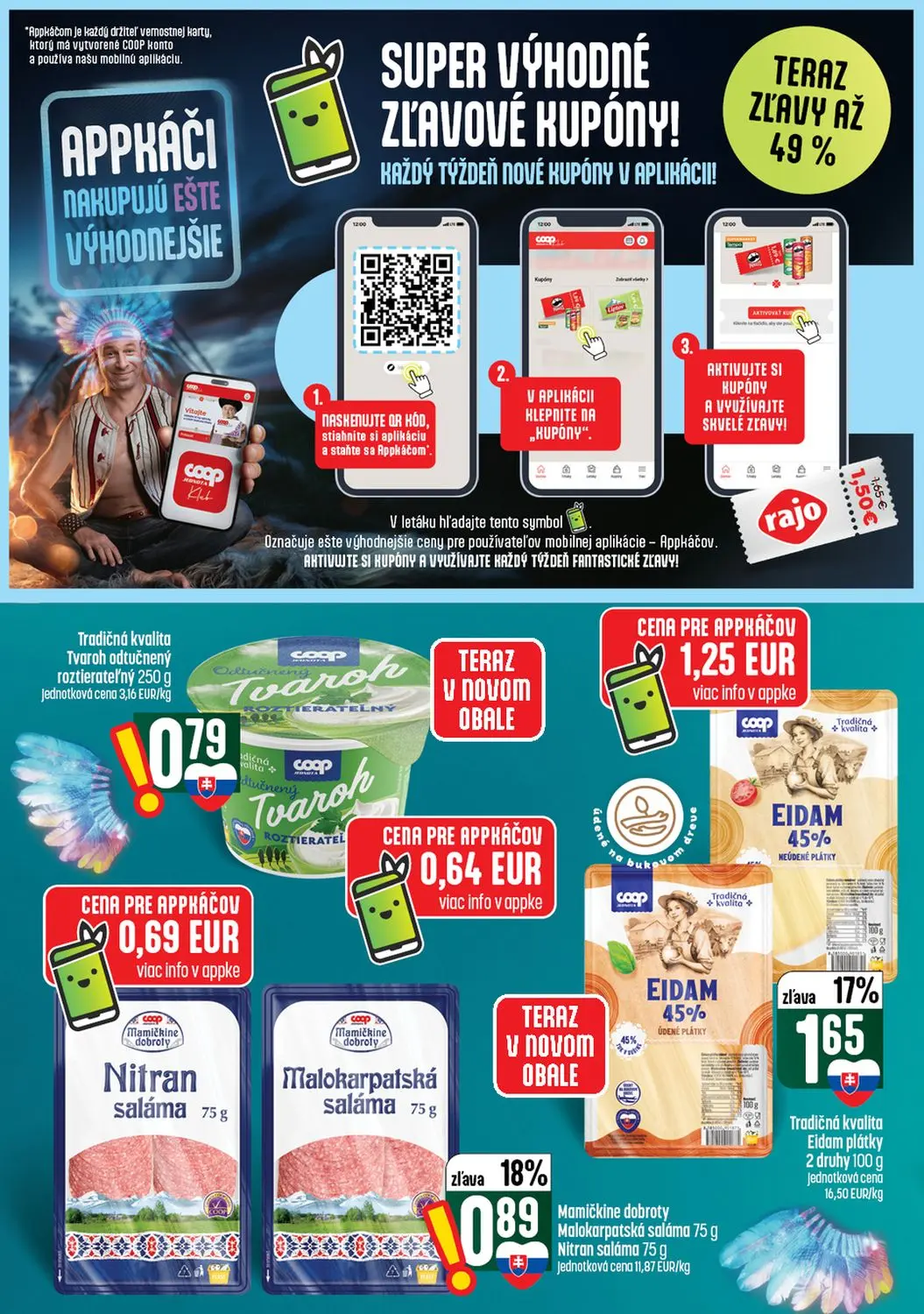 Coop Tempo leták, strana 14 z 56 — EIDAM 45% NEÚDENÉ PLÁTKY, Tvaroh odtučnený roztierateľný