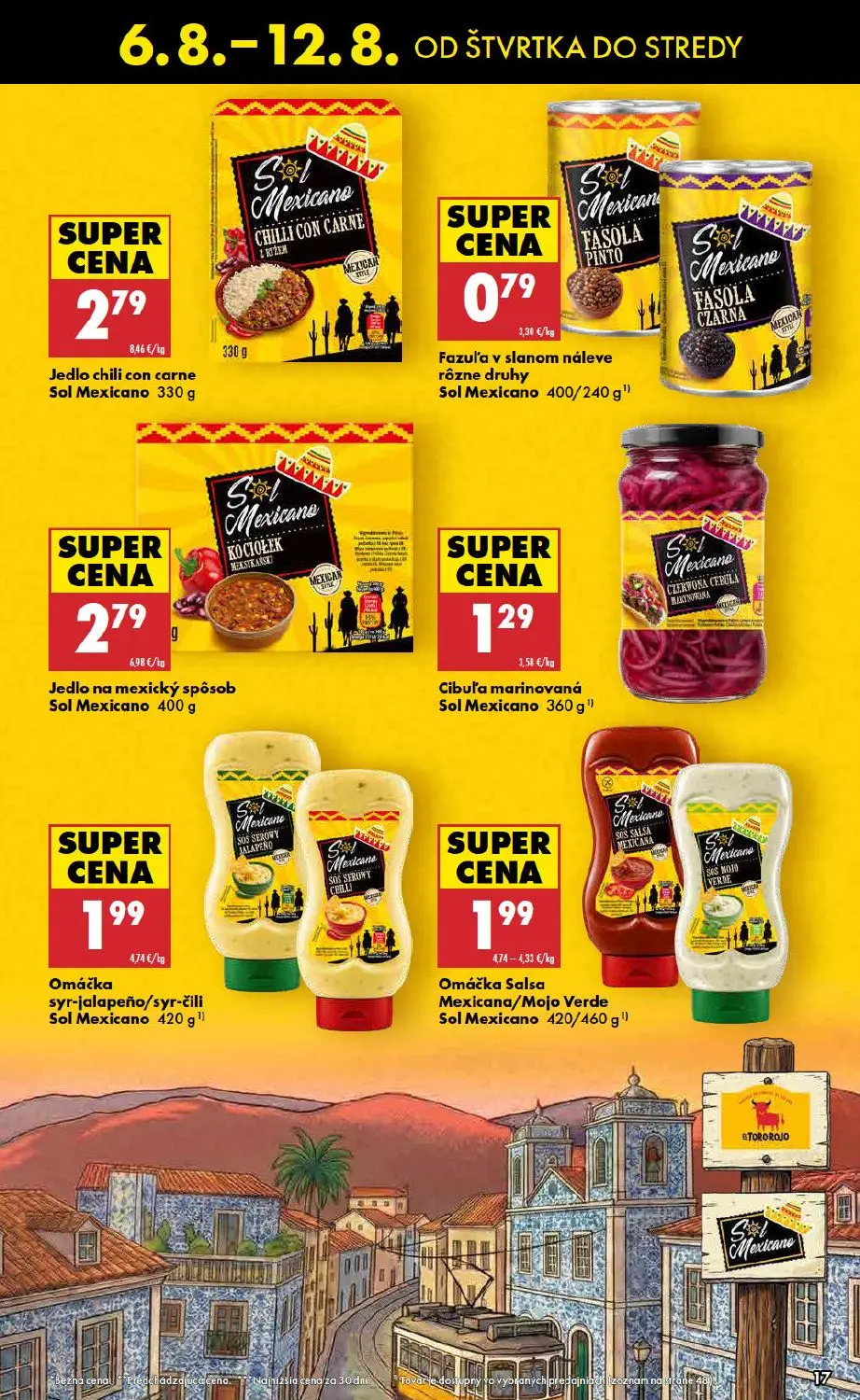 Biedronka leták, strana 17 z 48 — Jedlo chili con carne Sol Mexicano, Fazuľa v slanom náleve rôzne druhy Sol Mexicano, Jedlo…