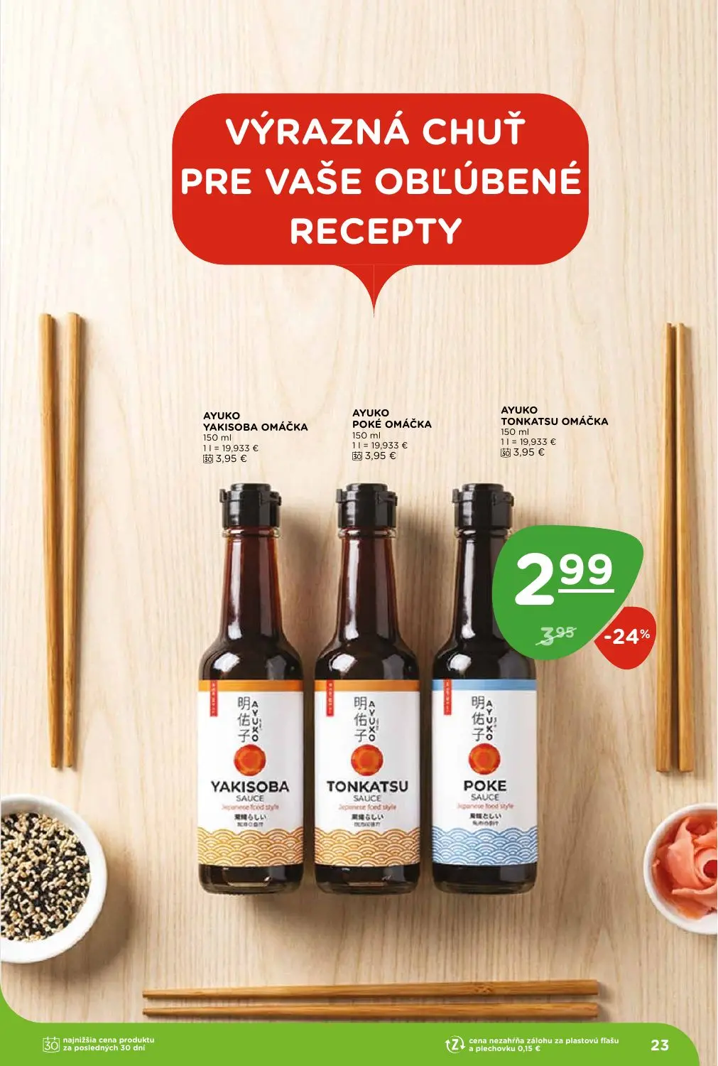 Terno leták, strana 23 z 29 — AYUKO YAKISOBA OMÁČKA, AYUKO POKÉ OMÁČKA, AYUKO TONKATSU OMÁČKA