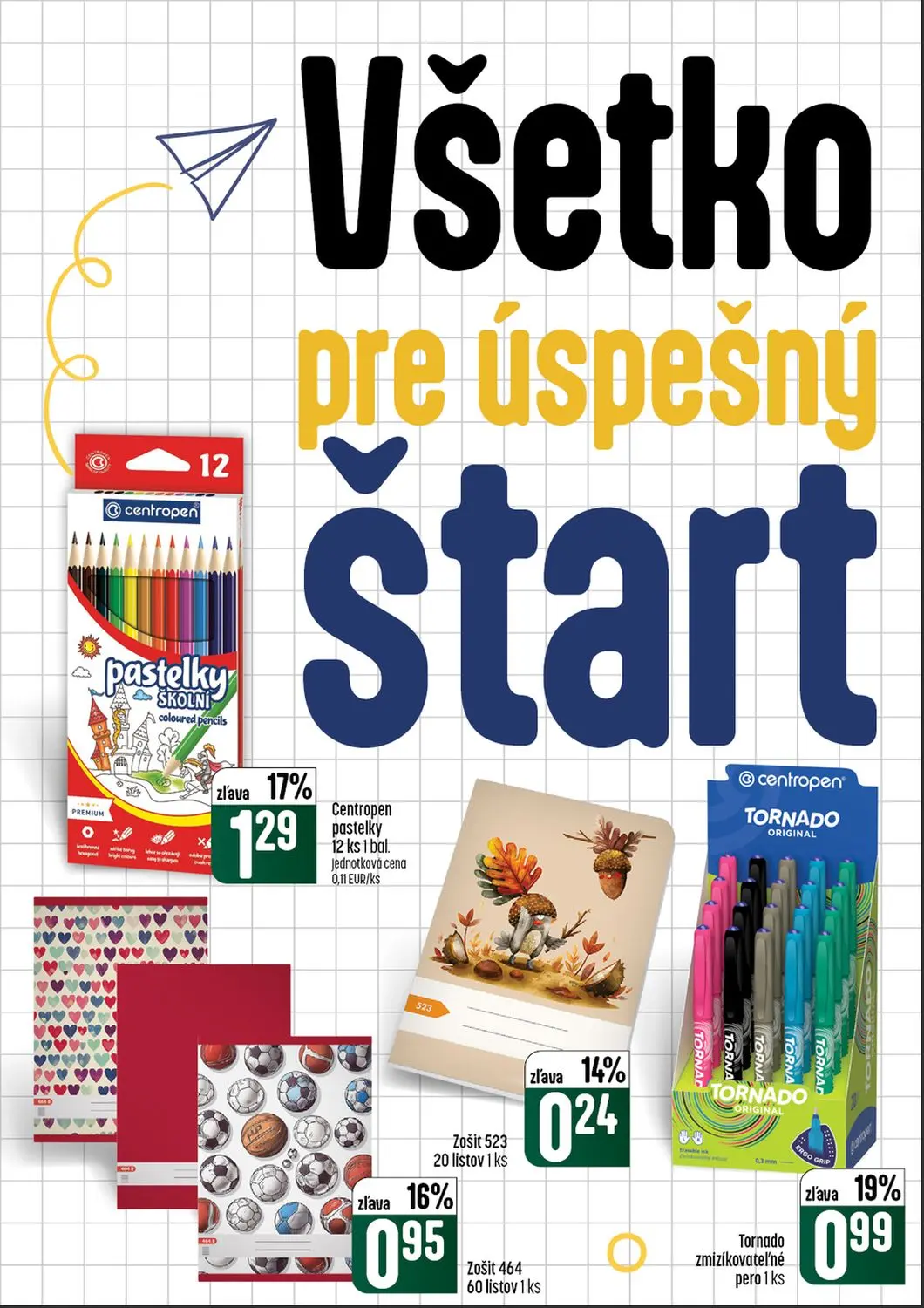 Coop Tempo leták, strana 36 z 56 — Centropen pastelky, Zošit 523, Zošit 464