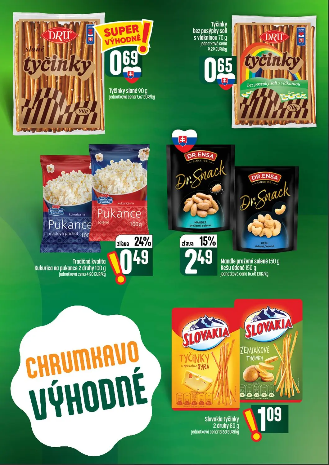 Coop Tempo leták, strana 43 z 56 — Tyčinky slané, Tyčinky bez posýpky soli s vlákninou