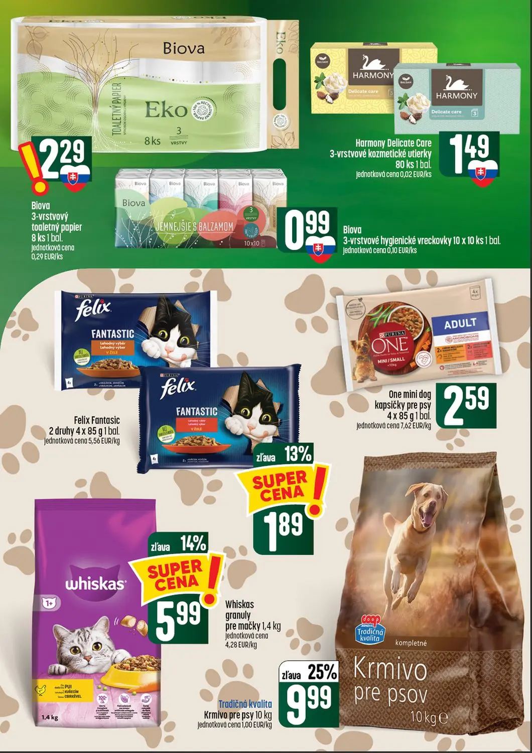 Coop Tempo leták, strana 55 z 56 — Felix Fantasic, One mini dog kapsičky pre psy, Whiskas granuly pre mačky