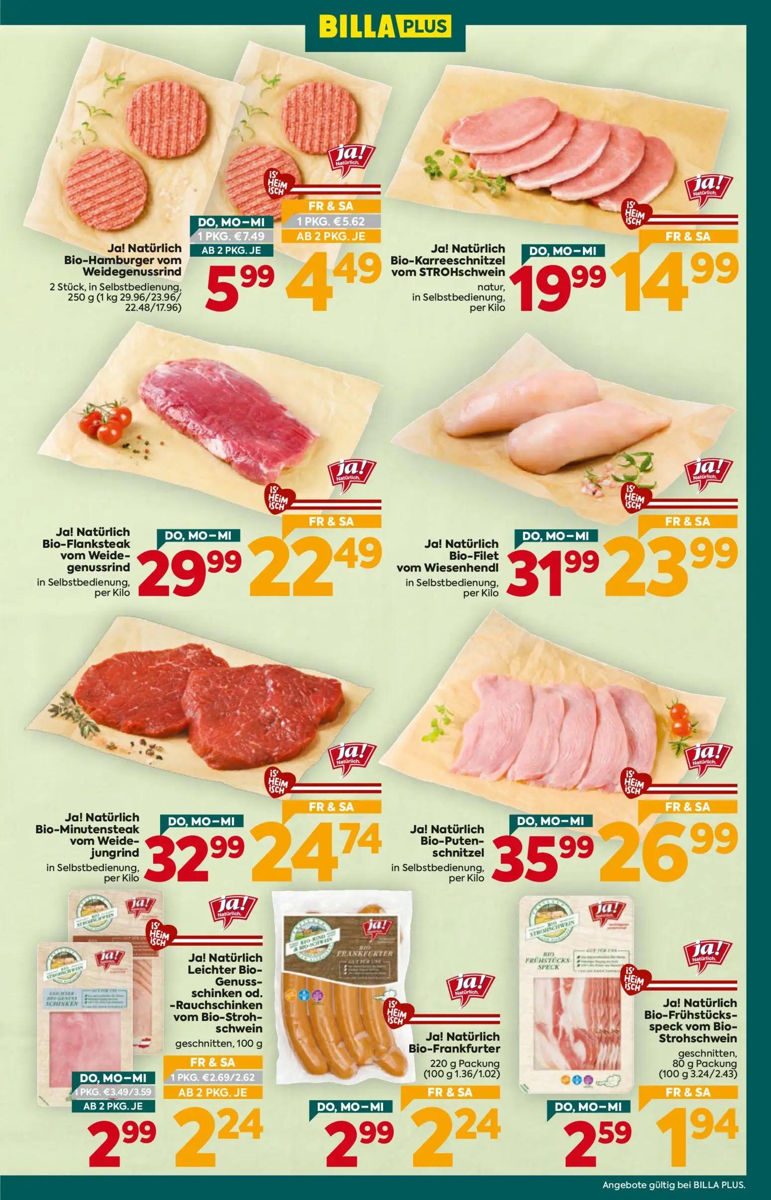 Billa Plus Prospekt, Seite 5 von 16 — Ja! Natürlich Bio-Puten-schnitzel, Ja! Natürlich Bio-Minutensteak vom Weidejungrind, J…