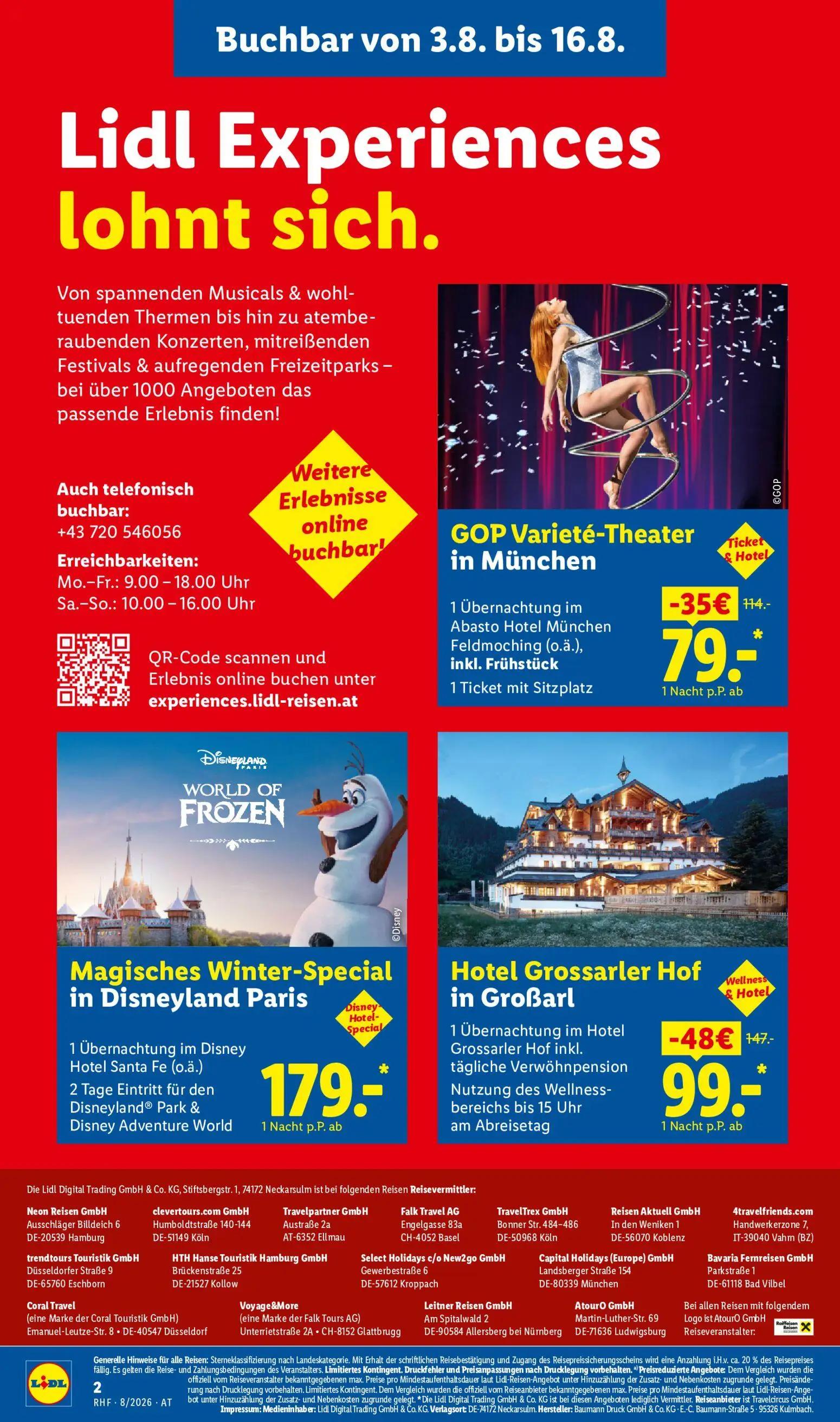 Lidl Prospekt, Seite 2 von 20 — Hotel Grossarler Hof in Großarl, GOP Varieté-Theater in München