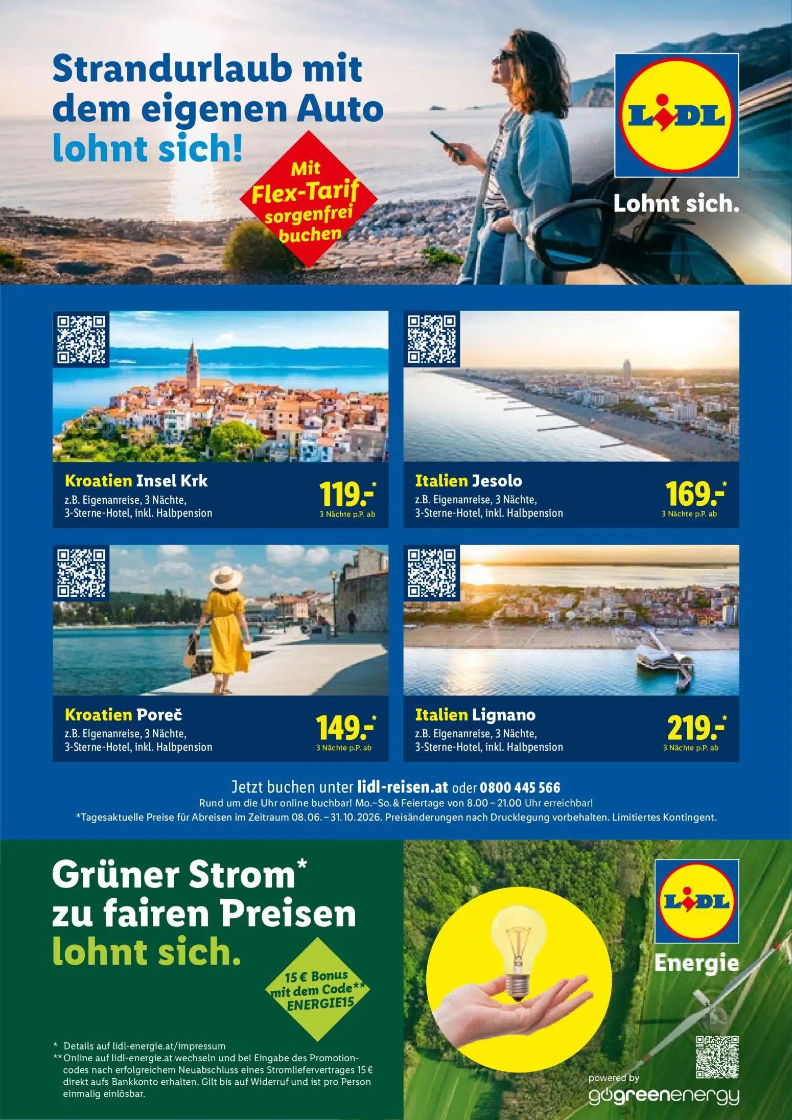 Lidl Prospekt, Seite 4 von 4 — Kroatien Insel Krk, Italien Jesolo, Kroatien Poreč