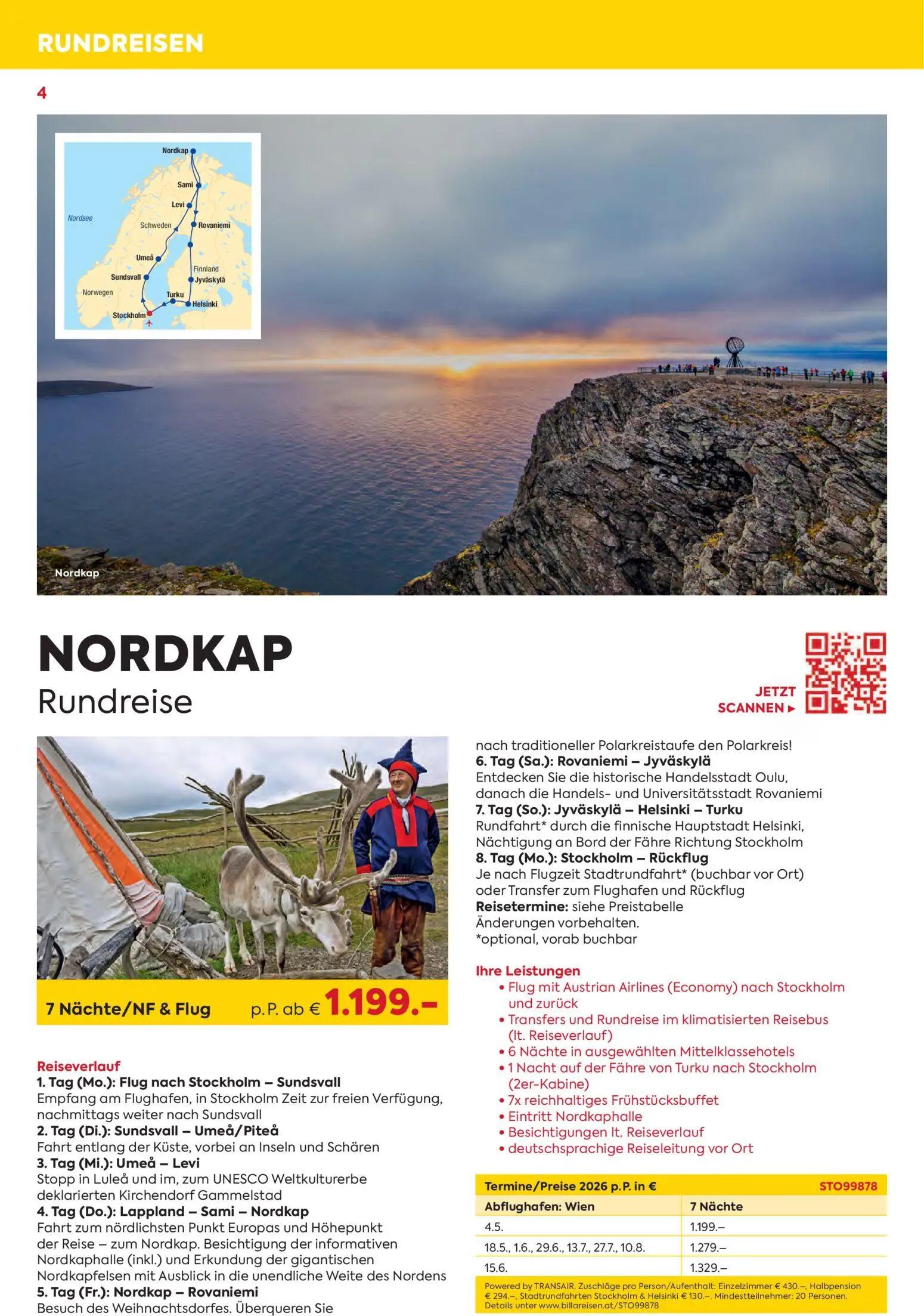 Billa Prospekt, Seite 4 von 16 — NORDKAP Rundreise