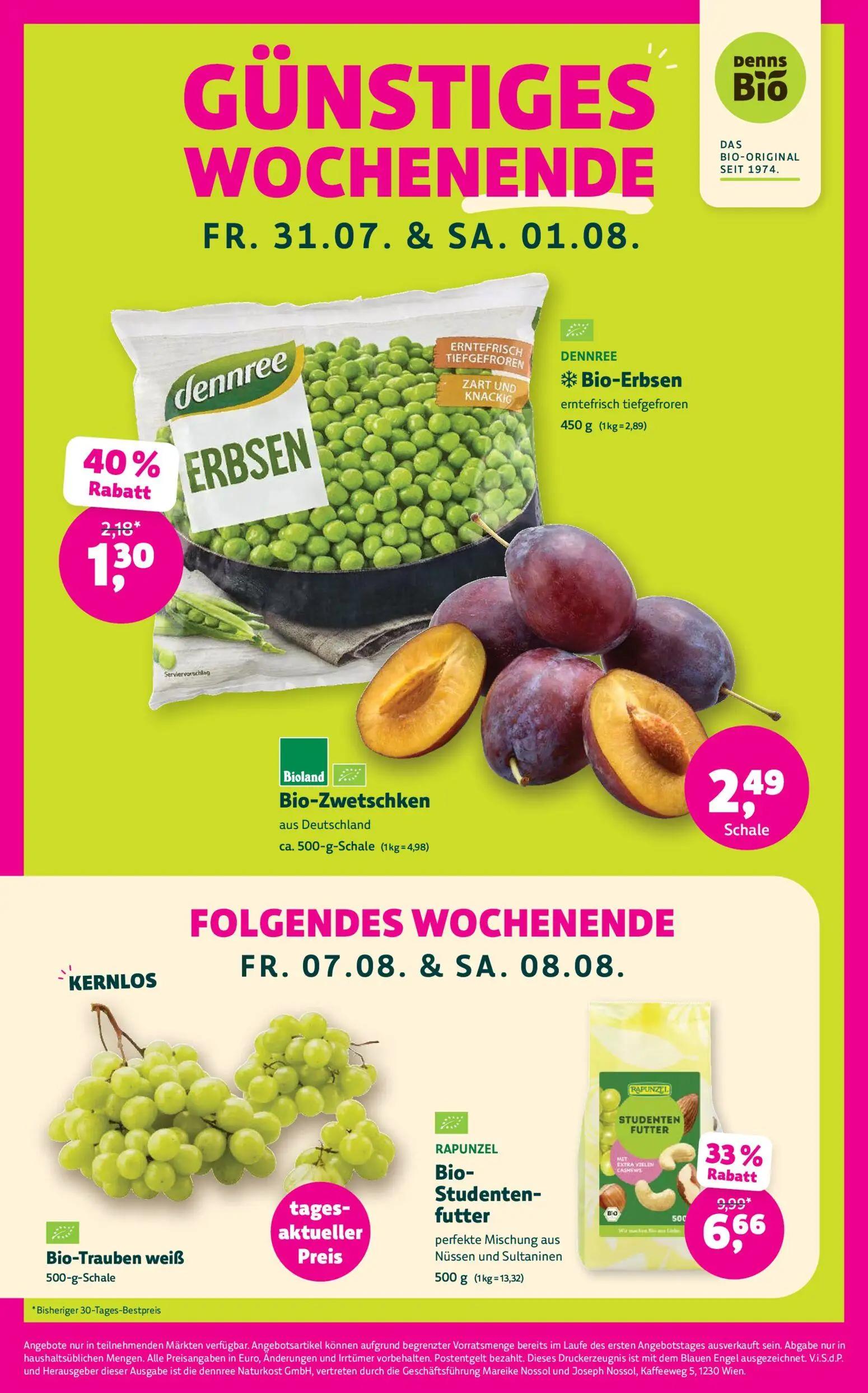 Denns BioMarkt Prospekt, Seite 4 von 14 — Bio-Studenten-futter, Bio-Erbsen, Bio-Zwetschken