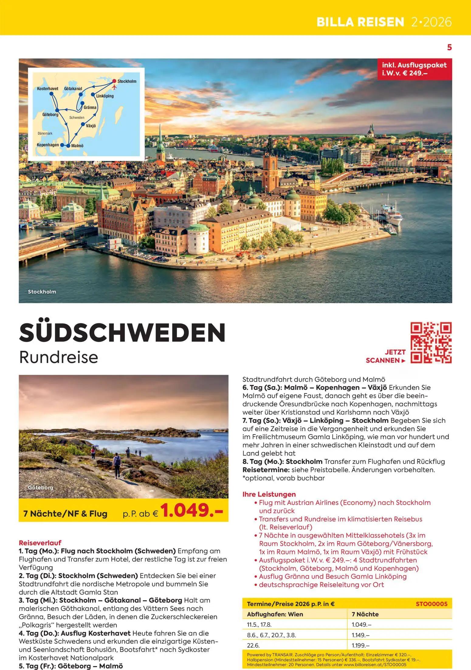 Billa Prospekt, Seite 5 von 16 — SÜDSCHWEDEN Rundreise