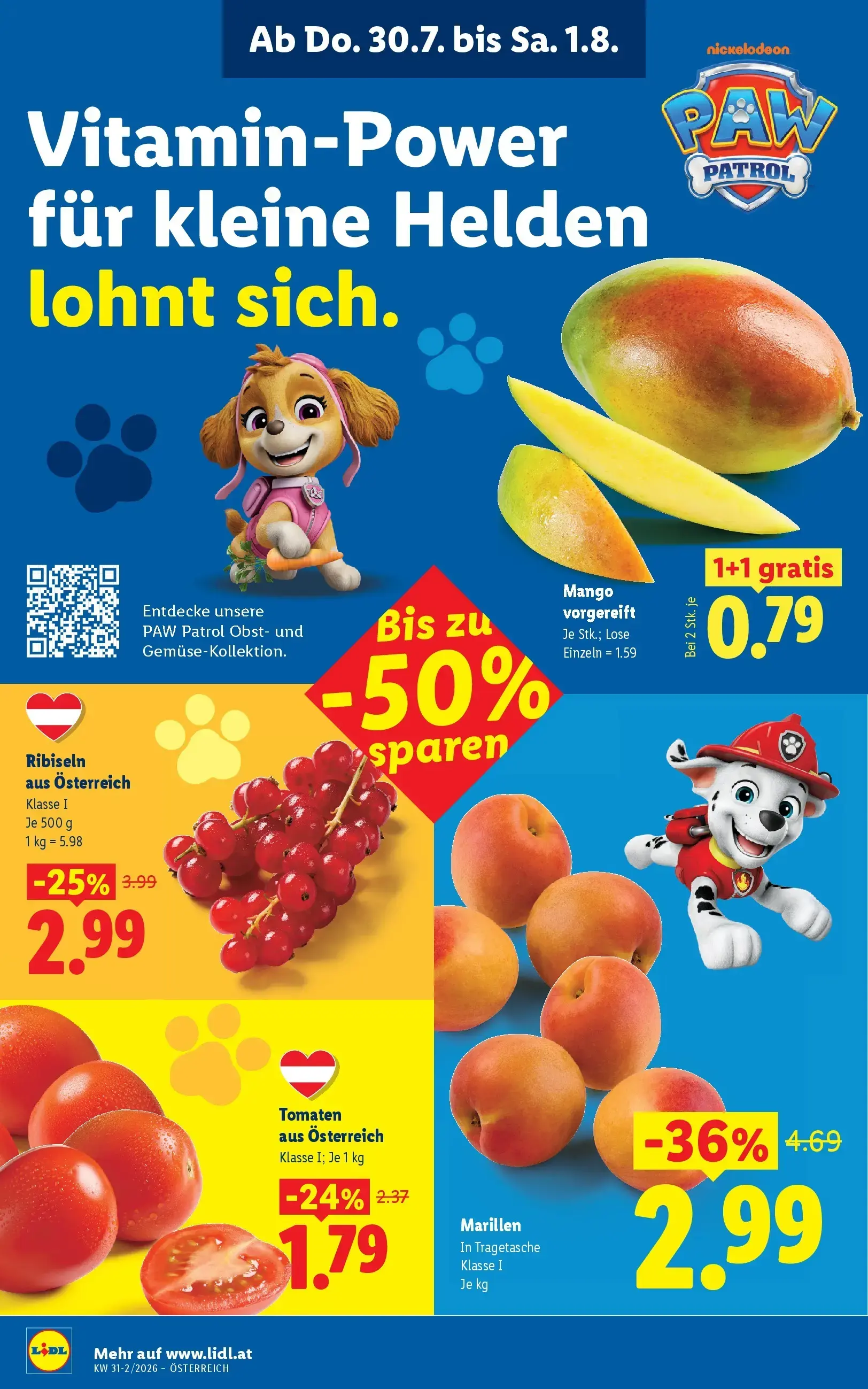 Lidl Prospekt, Seite 6 von 51 — Marillen, Ribiseln, Mango vorgereift
