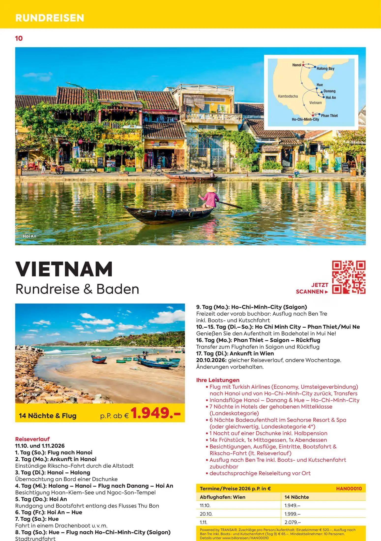 Billa Prospekt, Seite 10 von 16 — VIETNAM Rundreise & Baden