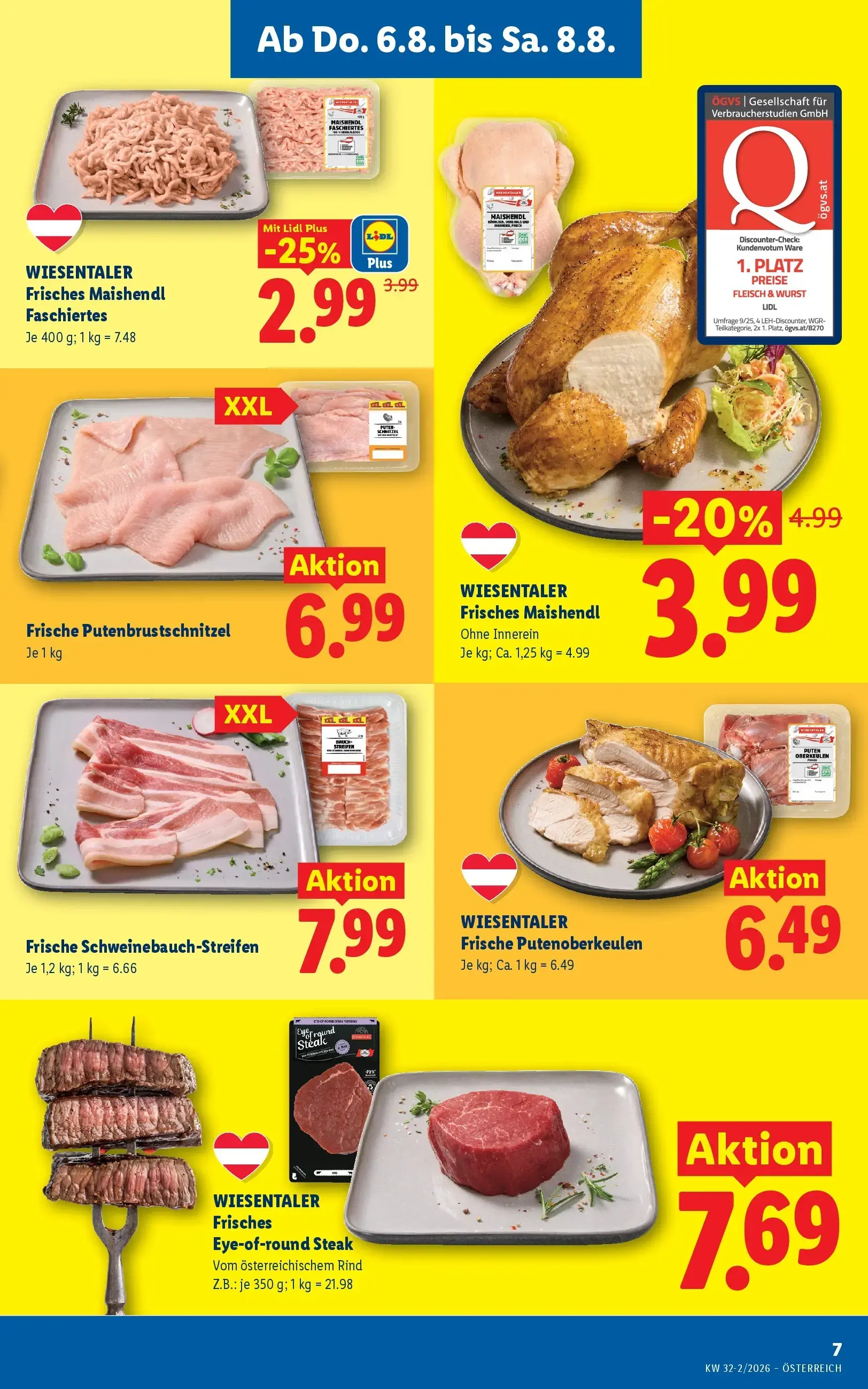 Lidl Prospekt, Seite 9 von 49 — WIESENTALER Frisches Maishendl Faschiertes, WIESENTALER Frisches Maishendl, Frische Putenbru…