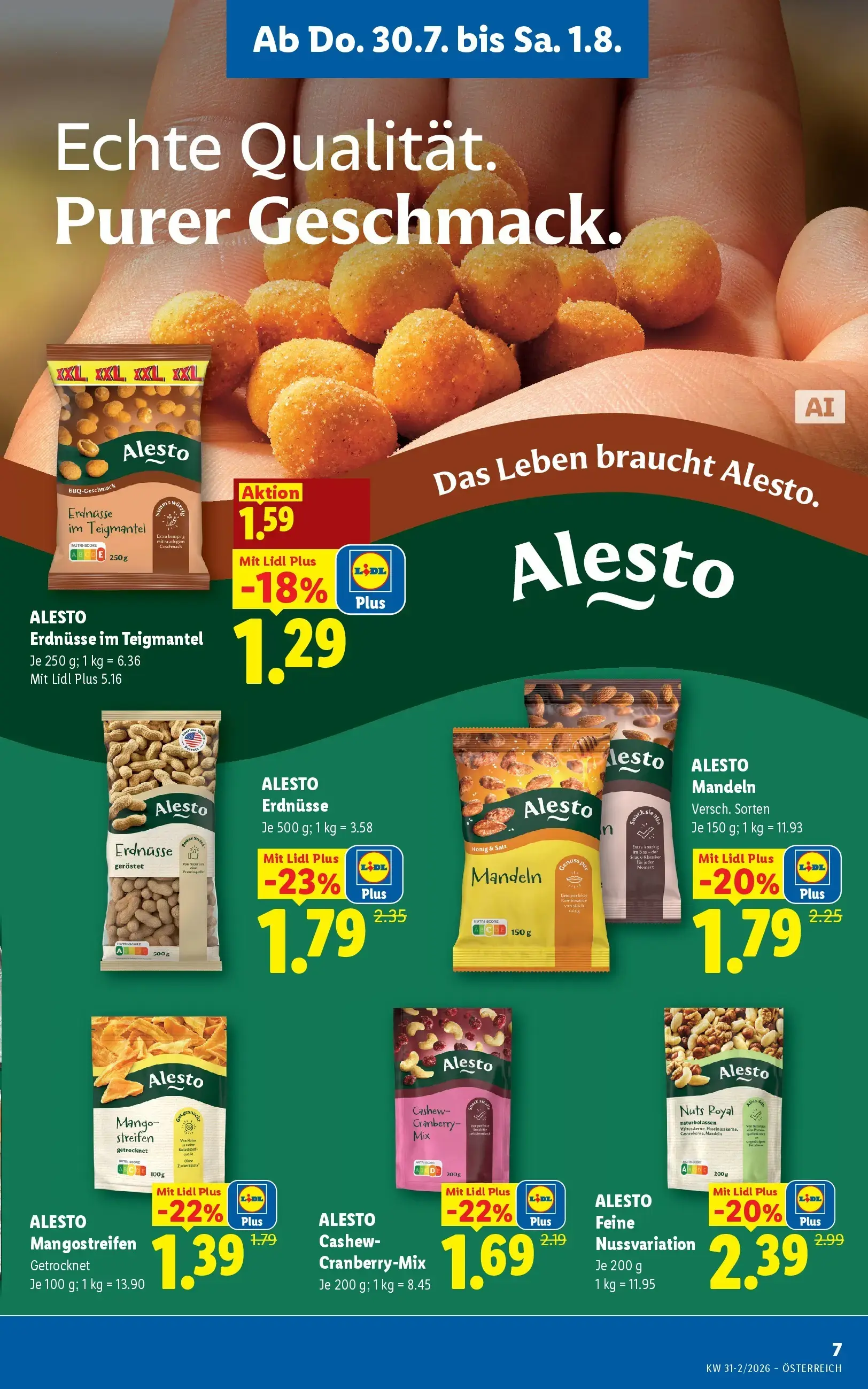 Lidl Prospekt, Seite 9 von 51 — Feine Nussvariation, Erdnüsse, Cashew-Cranberry-Mix