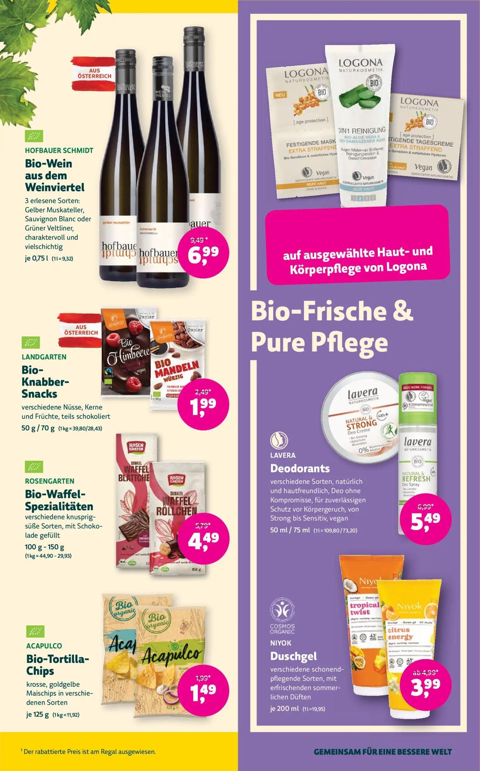 Denns BioMarkt Prospekt, Seite 13 von 14 — HOFBAUER SCHMIDT Bio-Wein aus dem Weinviertel, LAVERA Deodorants, ROSENGARTEN Bio…