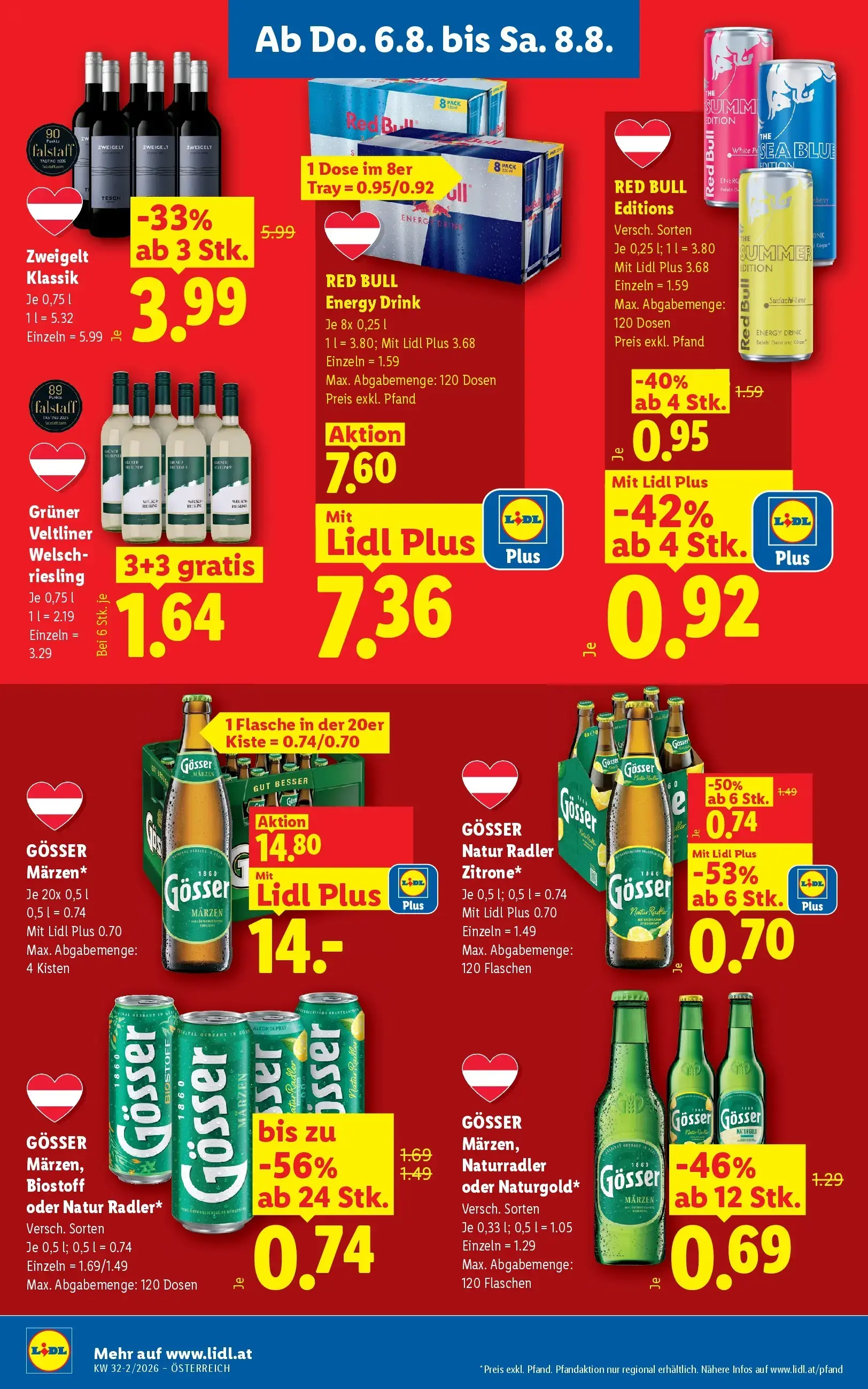 Lidl Prospekt, Seite 12 von 49 — Zweigelt Klassik, Grüner Veltliner Welschriesling, GÖSSER Märzen, Biostoff oder Natur Radle…