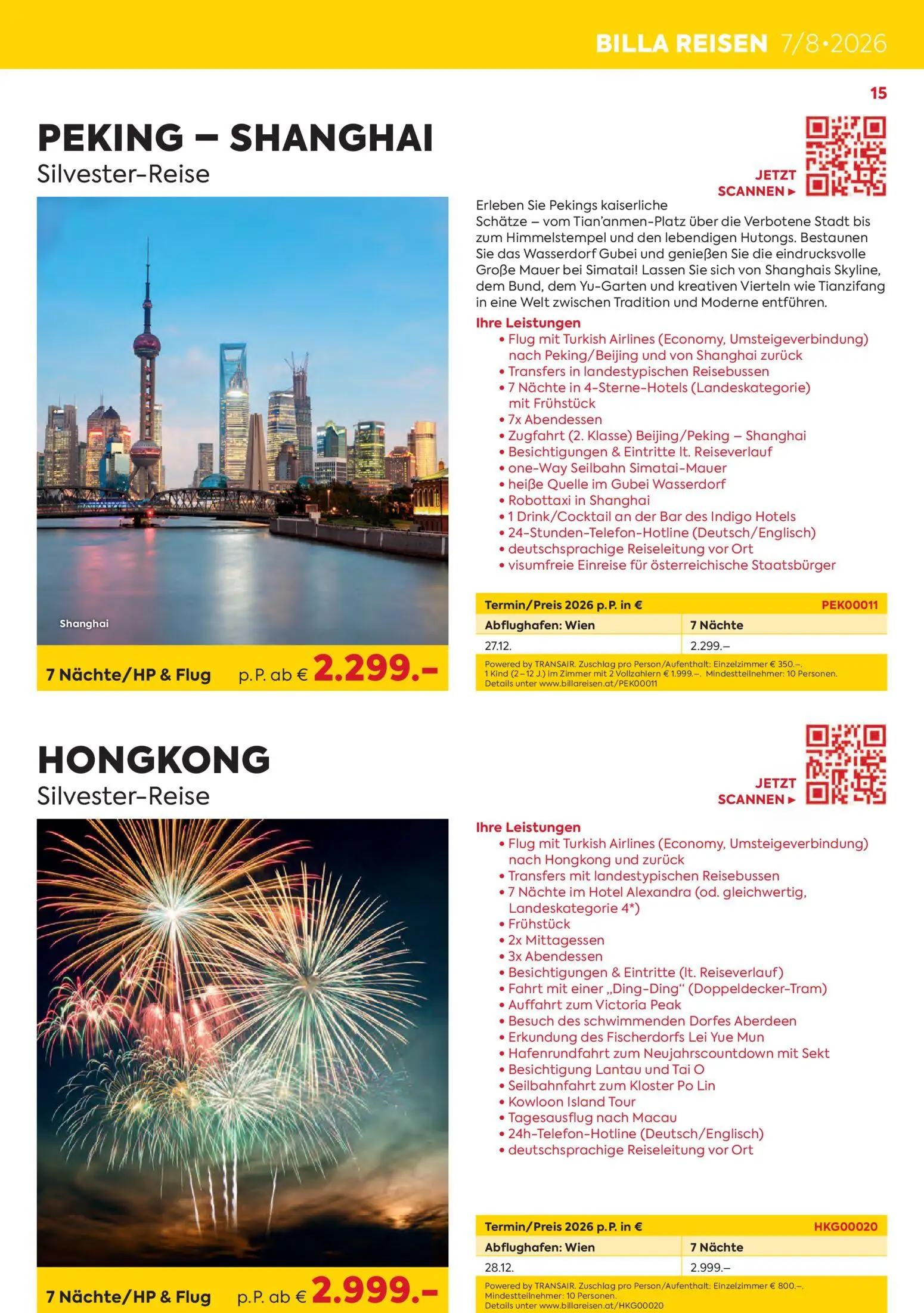 Billa Prospekt, Seite 15 von 24 — Peking - Shanghai, Hongkong