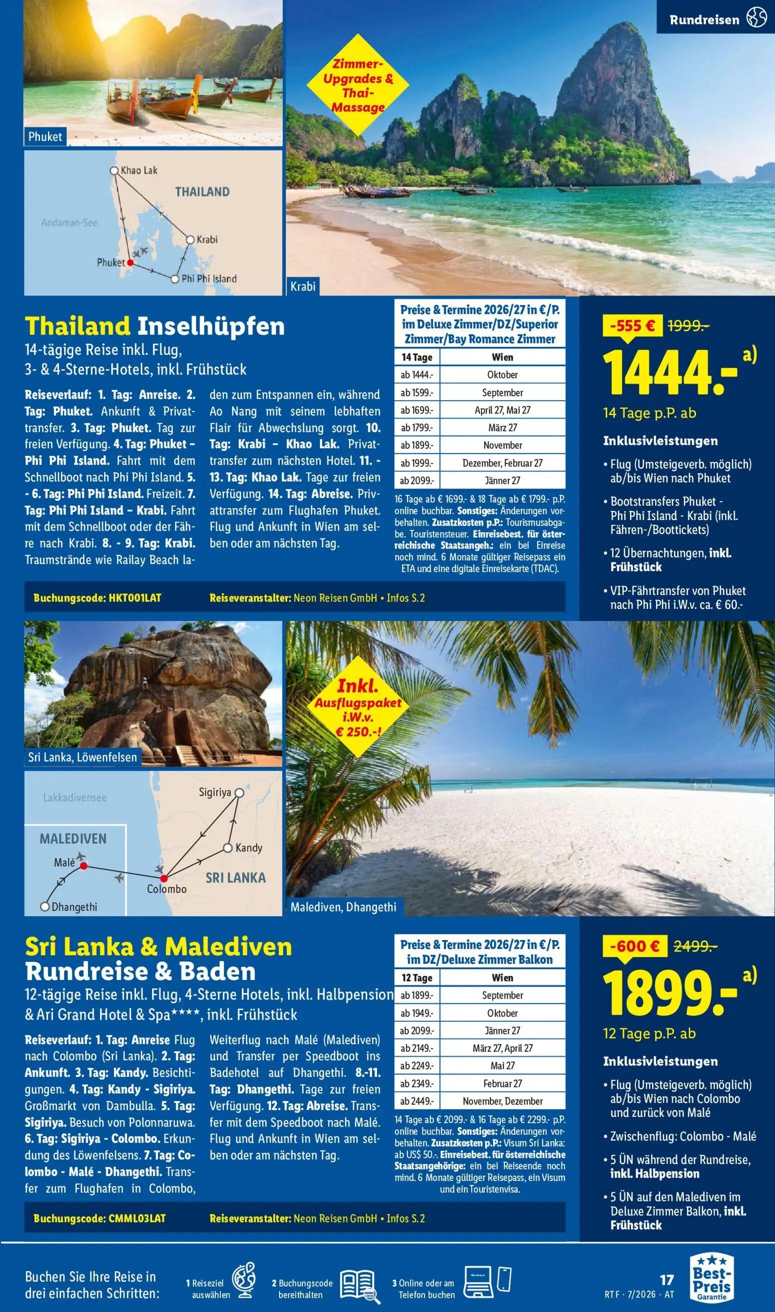 Lidl Prospekt, Seite 17 von 24 — Sri Lanka & Malediven Rundreise & Baden