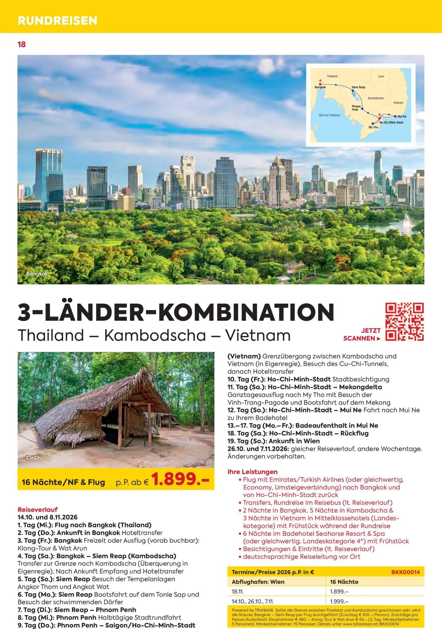 Billa Prospekt, Seite 18 von 24 — 3-Länder-Kombination Thailand - Kambodscha – Vietnam