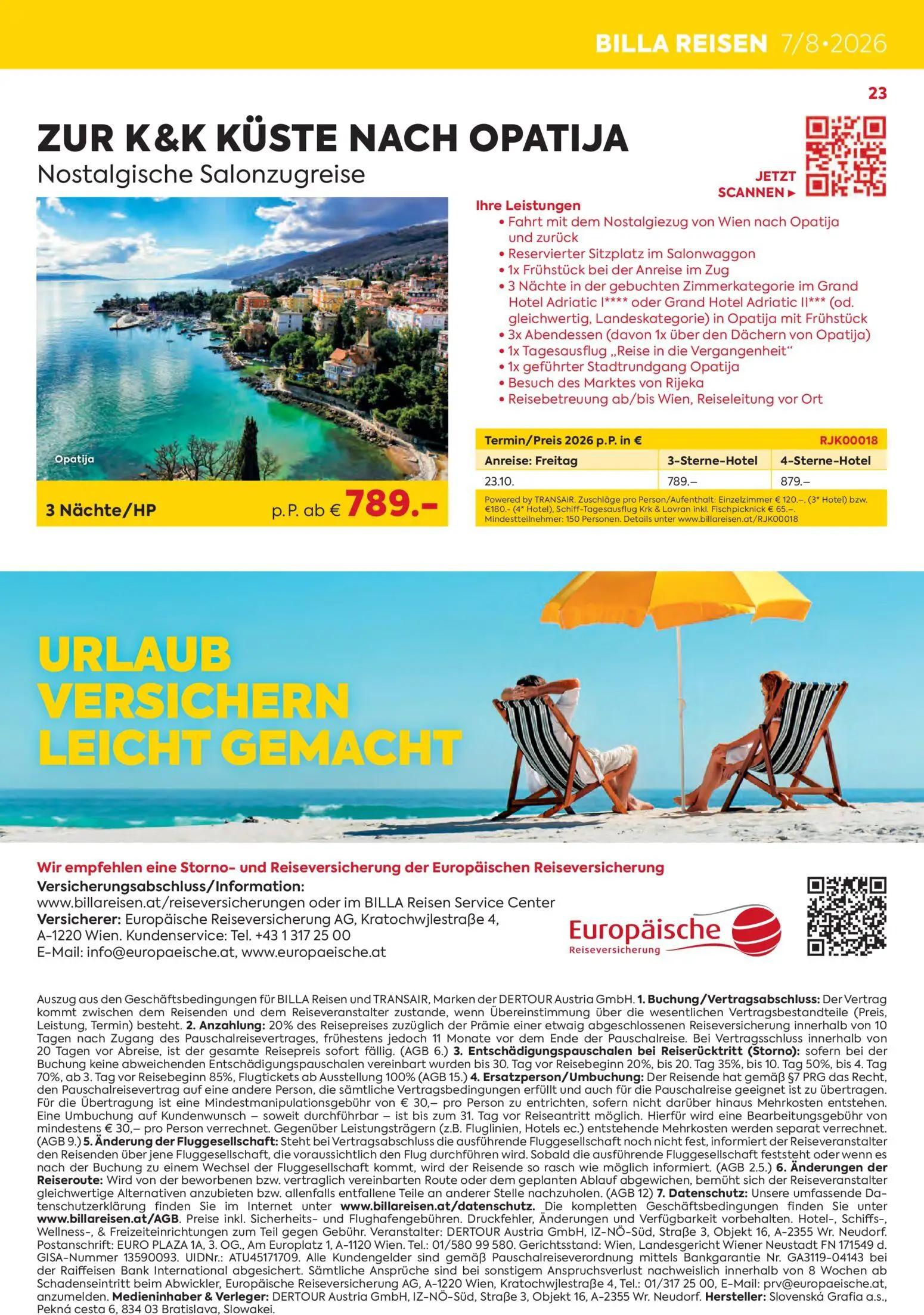 Billa Prospekt, Seite 23 von 24 — ZUR K&K KÜSTE NACH OPATIJA