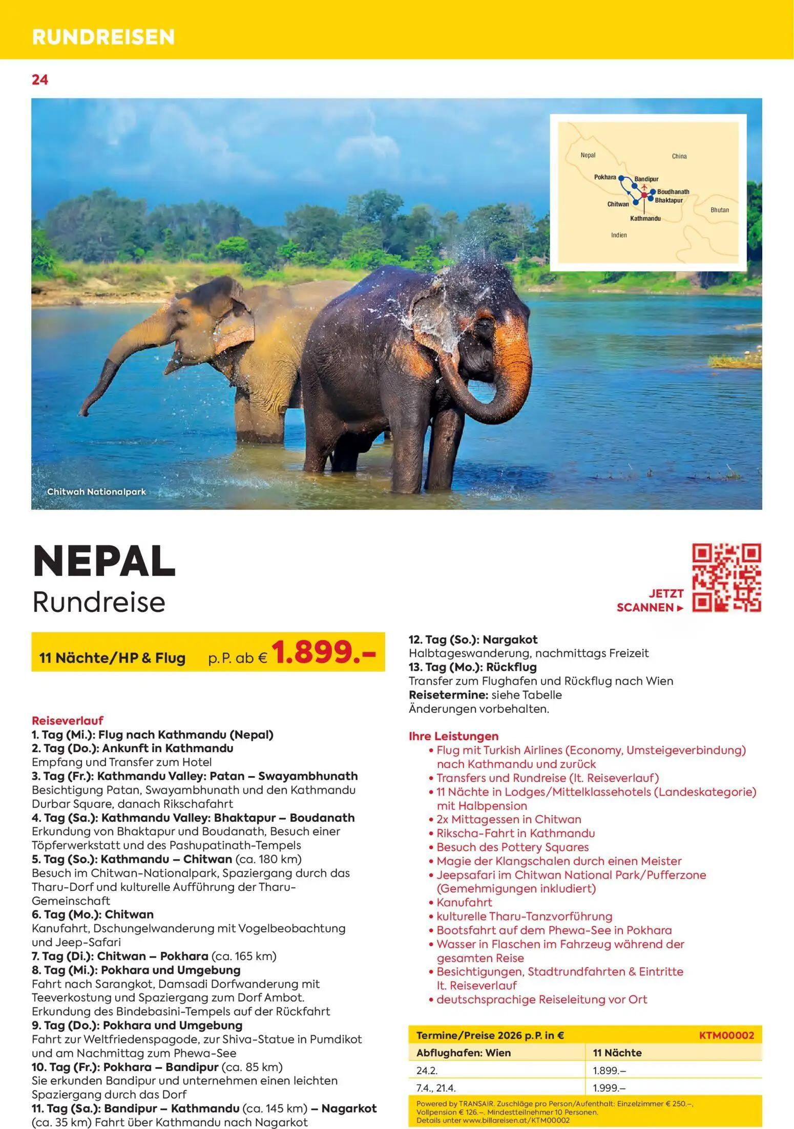 Billa Prospekt, Seite 24 von 24 — NEPAL Rundreise