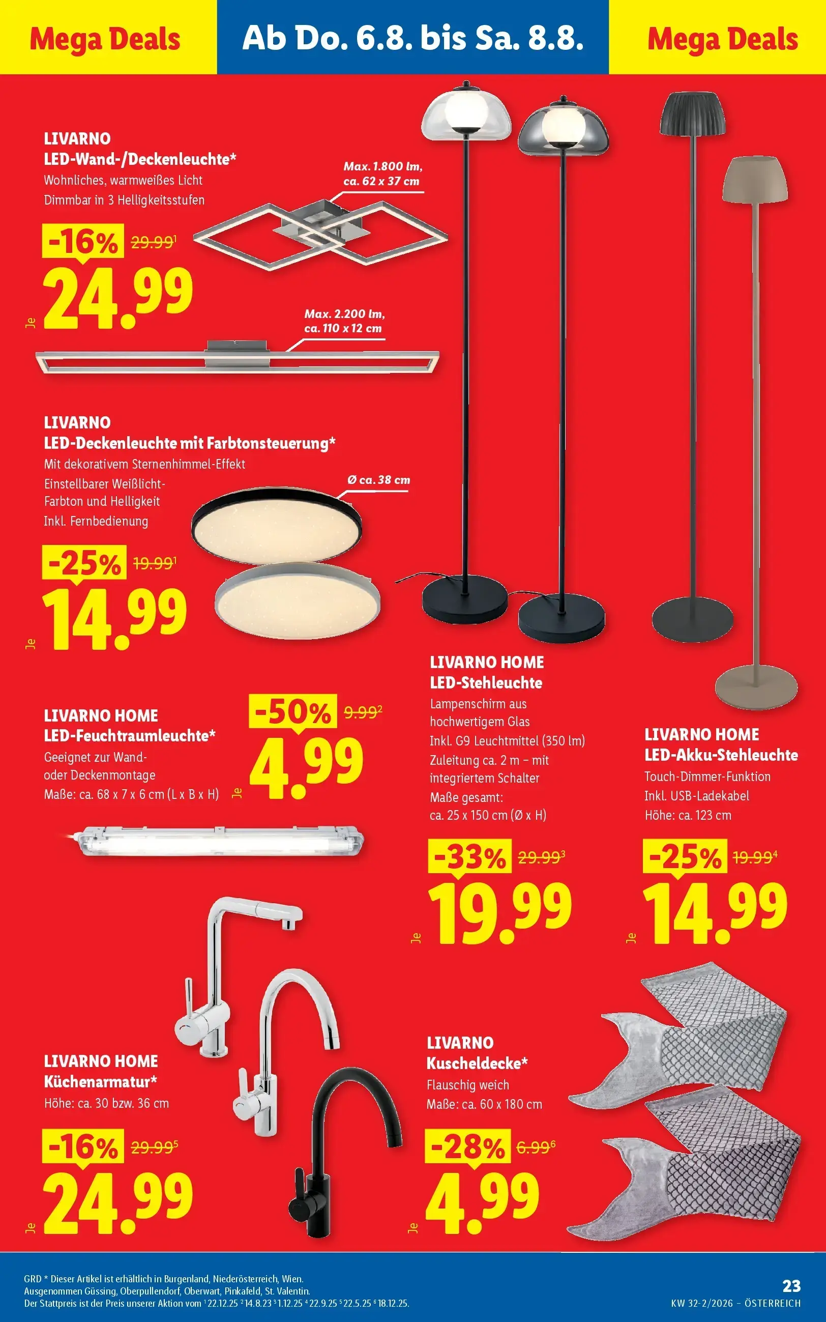 Lidl Prospekt, Seite 26 von 49 — LIVARNO HOME LED-Stehleuchte, LIVARNO LED-Wand-/Deckenleuchte, LIVARNO LED-Deckenleuchte mi…