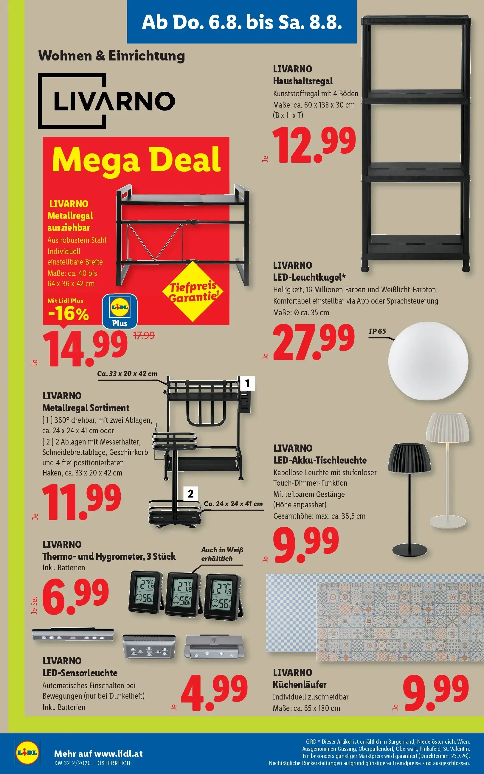 Lidl Prospekt, Seite 27 von 49 — LIVARNO Metallregal ausziehbar, LIVARNO Haushaltsregal, LIVARNO LED-Leuchtkugel