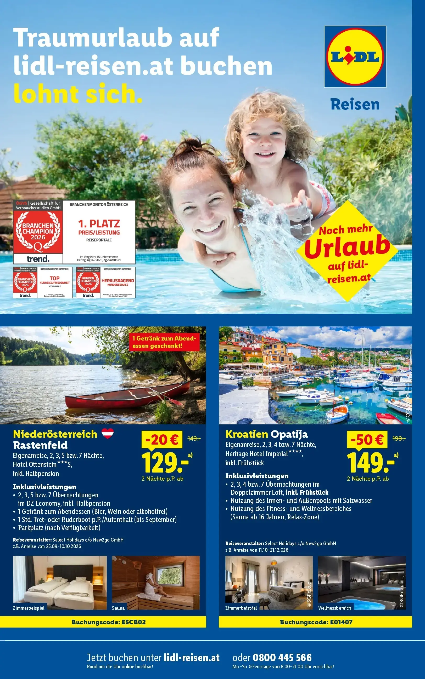 Lidl Prospekt, Seite 27 von 51 — Kroatien Opatija Eigenanreise, Niederösterreich Rastenfeld Eigenanreise