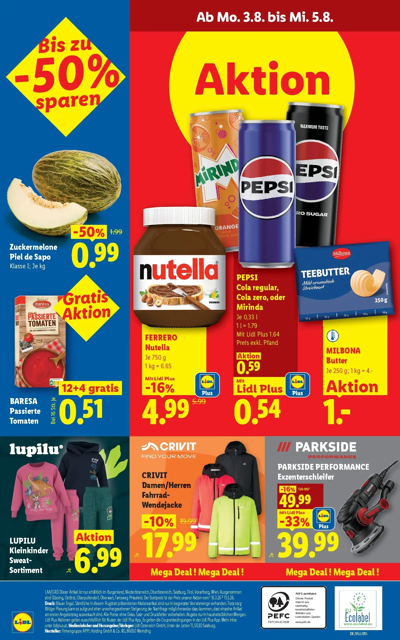Lidl Prospekt, Seite 29 von 51 — PARKSIDE PERFORMANCE Exzenterschleifer, CRIVIT Damen/Herren Fahrrad-Wendejacke, Zuckermelon…