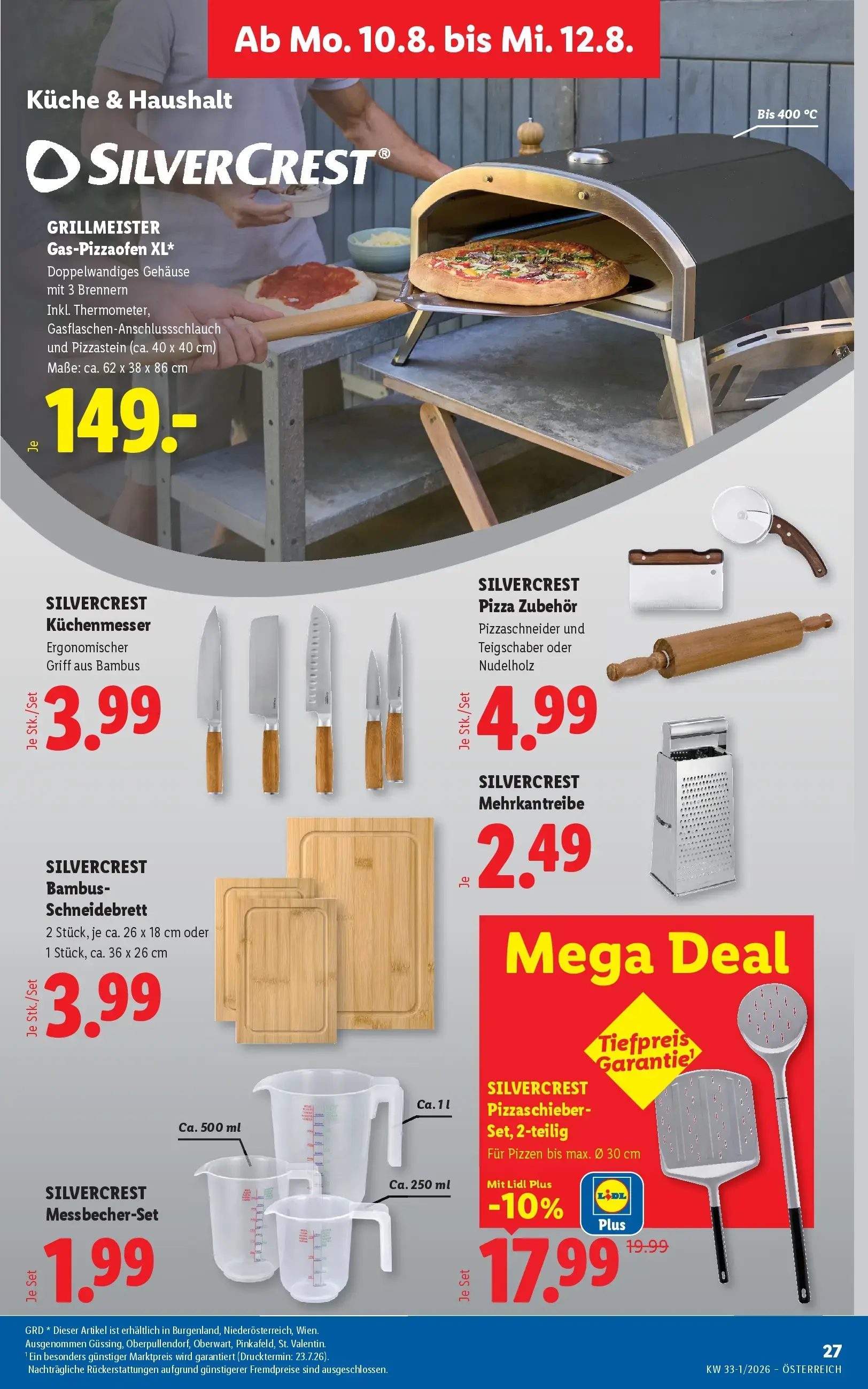 Lidl Prospekt, Seite 31 von 49 — SILVERCREST Pizzaschieber-Set, 2-teilig, SILVERCREST Grillmeister Gas-Pizzaofen XL, SILVERC…