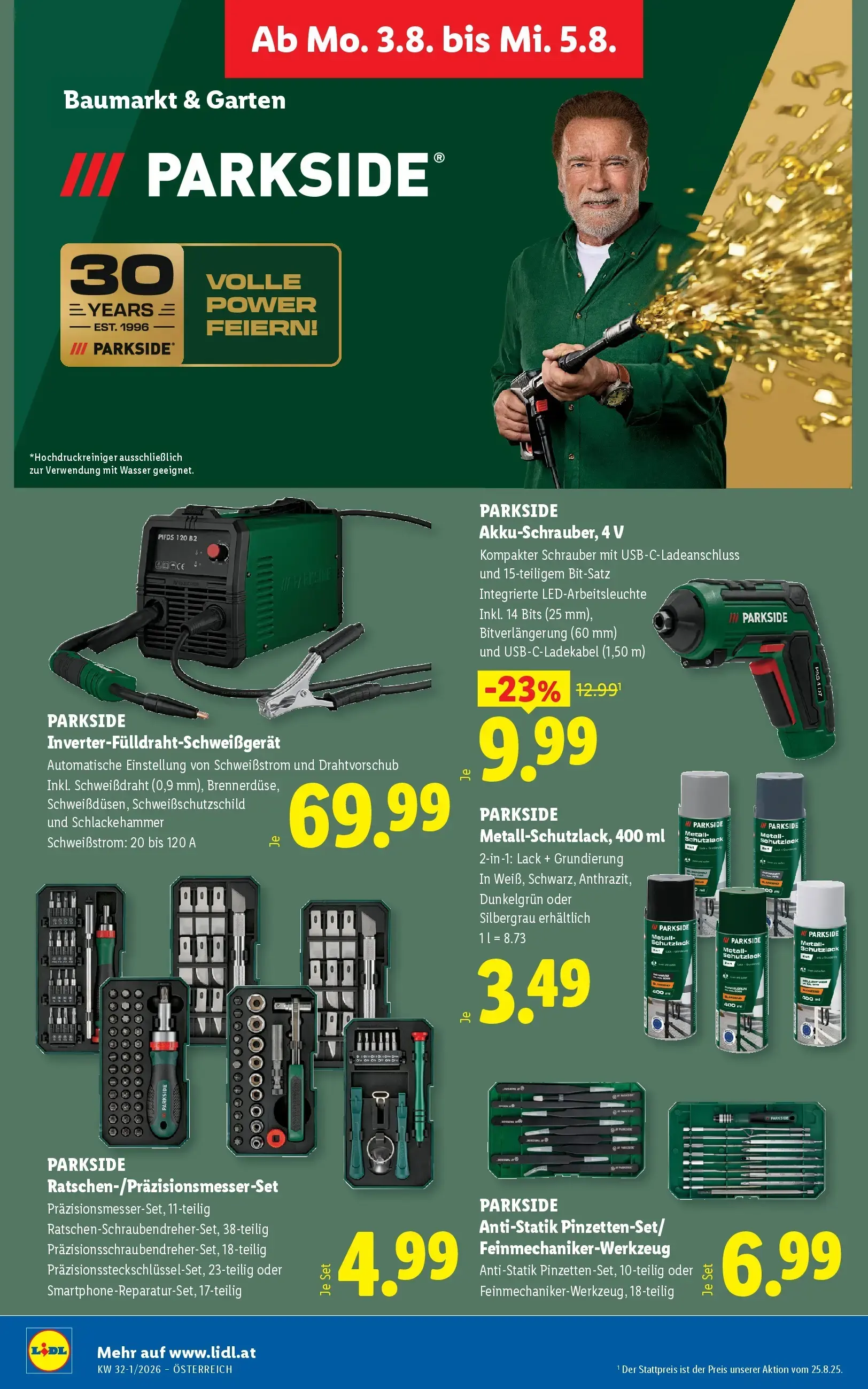 Lidl Prospekt, Seite 31 von 51 — PARKSIDE Akku-Schrauber, 4 V, PARKSIDE Inverter-Fülldraht-Schweißgerät, PARKSIDE Metall-Sch…