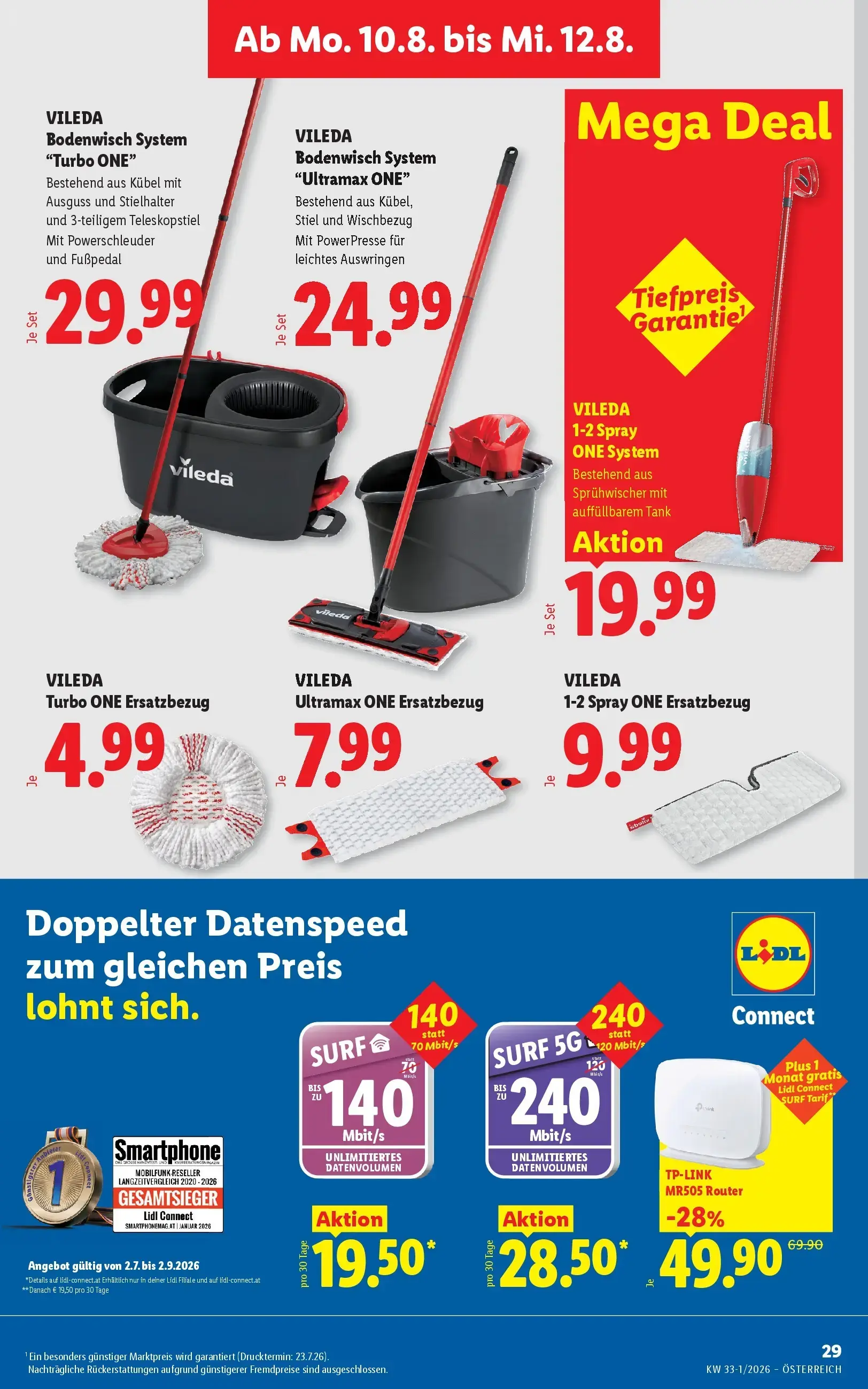 Lidl Prospekt, Seite 33 von 49 — TP-LINK MR505 Router, VILEDA Bodenwisch System "Turbo ONE", VILEDA Bodenwisch System "Ultra…