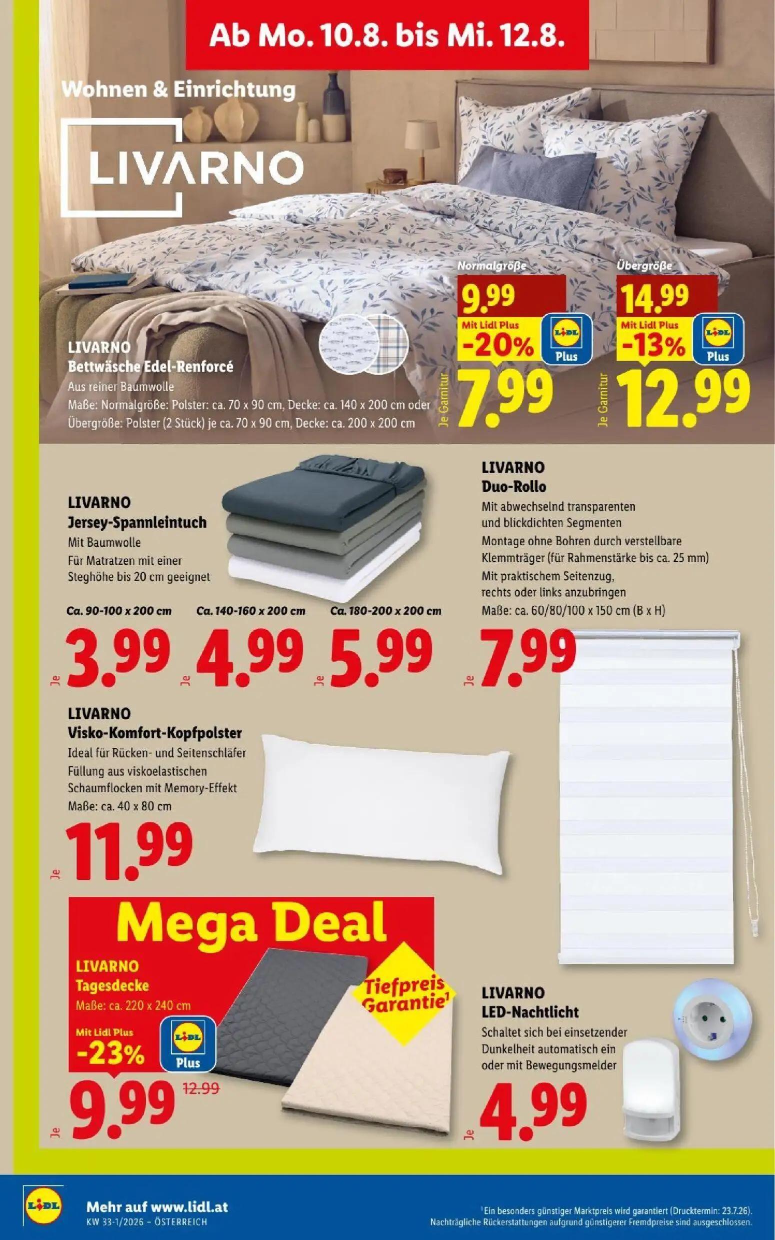 Lidl Prospekt, Seite 37 von 52 — Tagesdecke, Bettwäsche Edel-Renforcé, Bettwäsche Edel-Renforcé