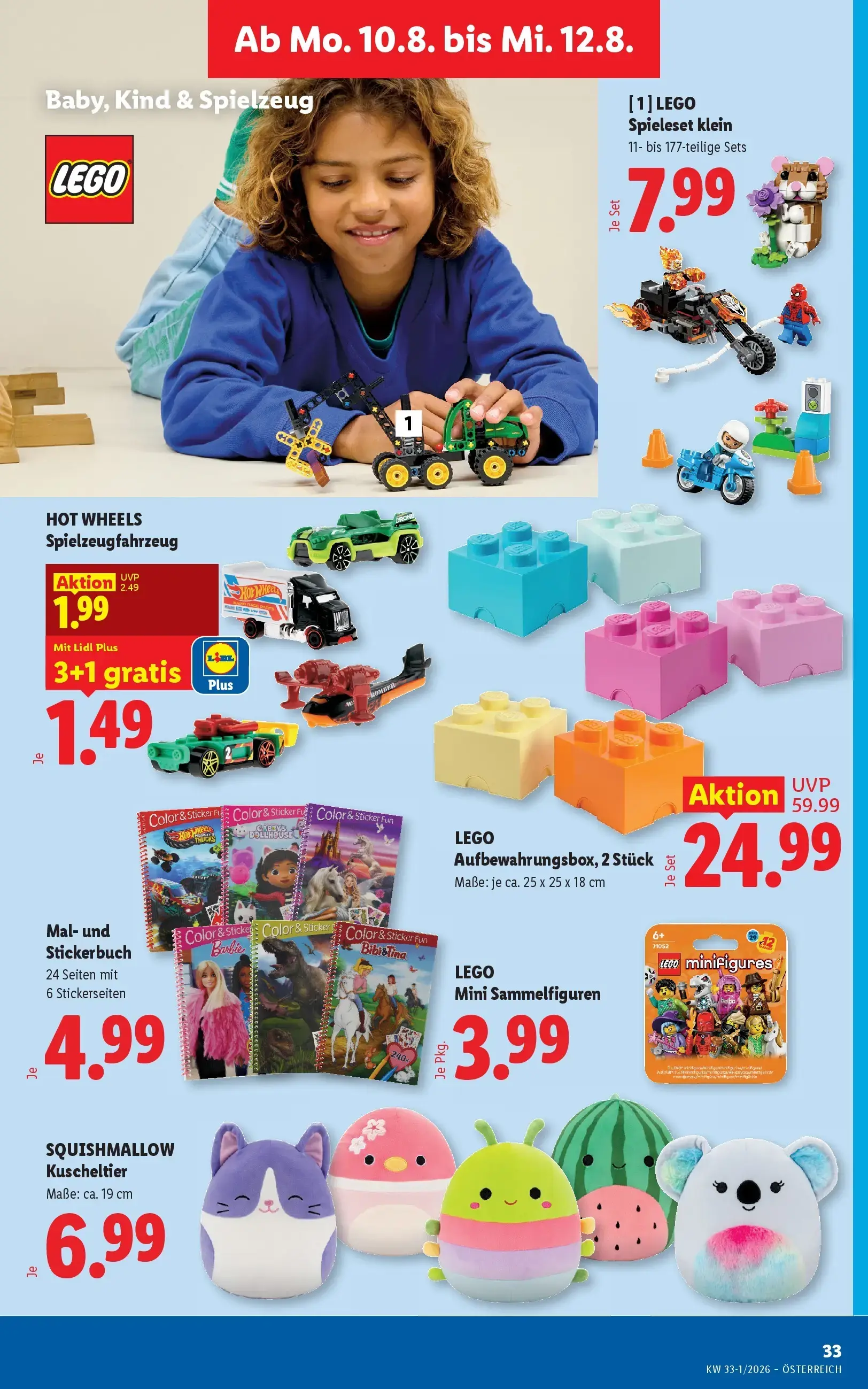 Lidl Prospekt, Seite 37 von 49 — LEGO Aufbewahrungsbox, 2 Stück, HOT WHEELS Spielzeugfahrzeug, LEGO Spieleset klein