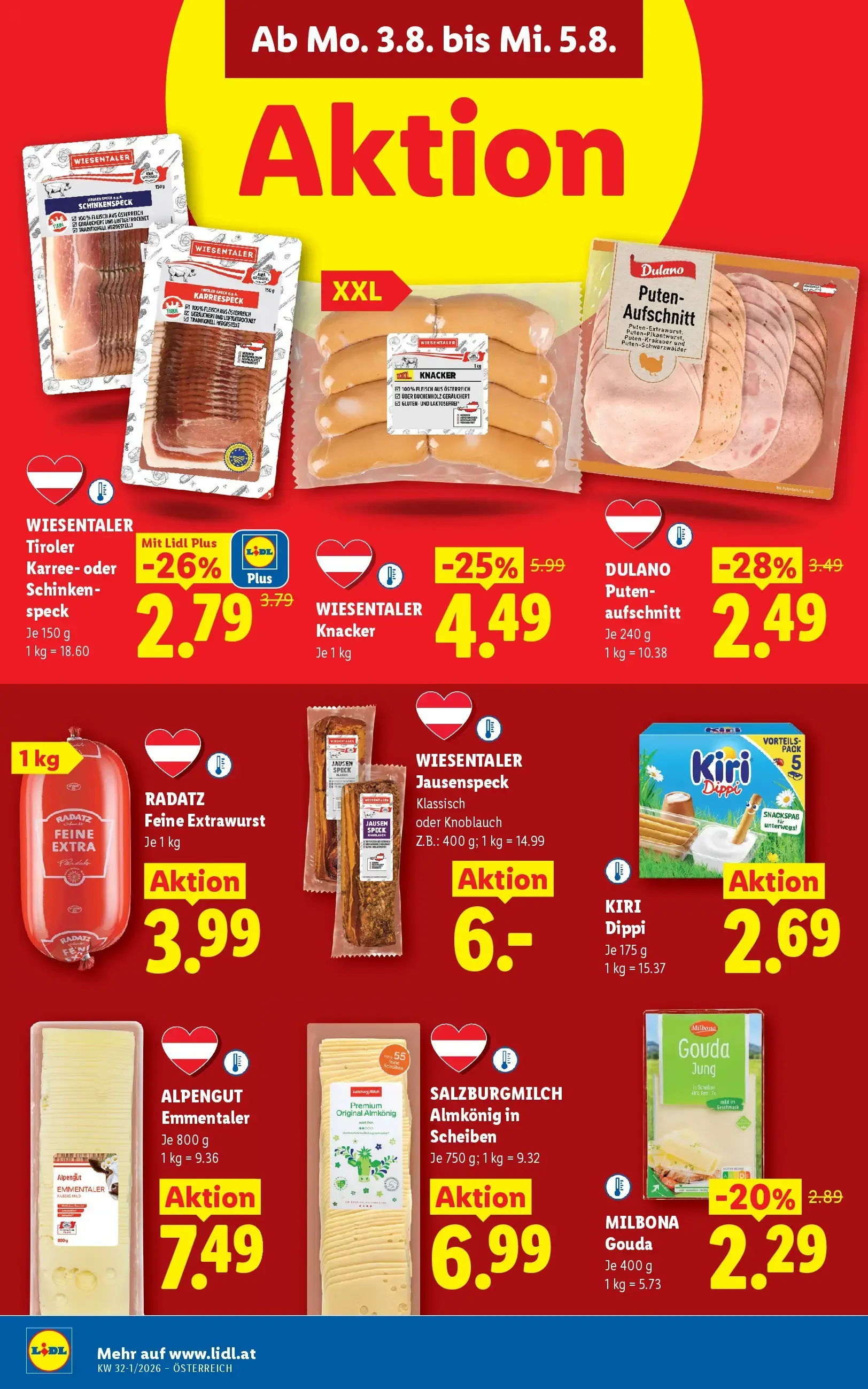 Lidl Prospekt, Seite 40 von 51 — WIESENTALER Knacker, WIESENTALER Tiroler Karree- oder Schinken-speck, DULANO Puten-aufschni…