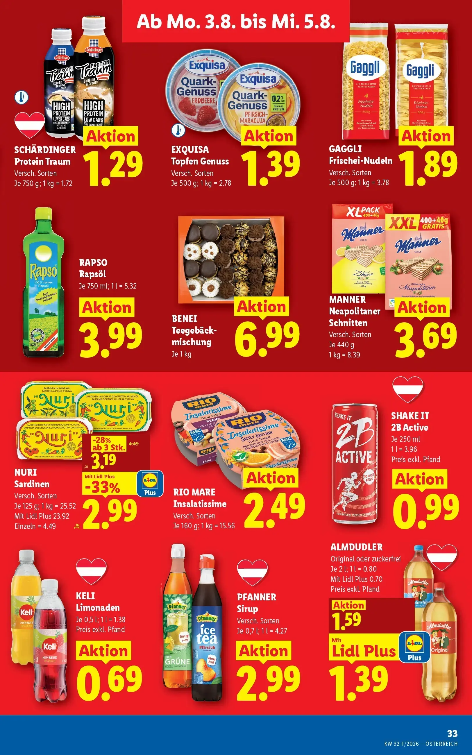 Lidl Prospekt, Seite 41 von 51 — NURI Sardinen, ALMDUDLER, SCHÄRDINGER Protein Traum